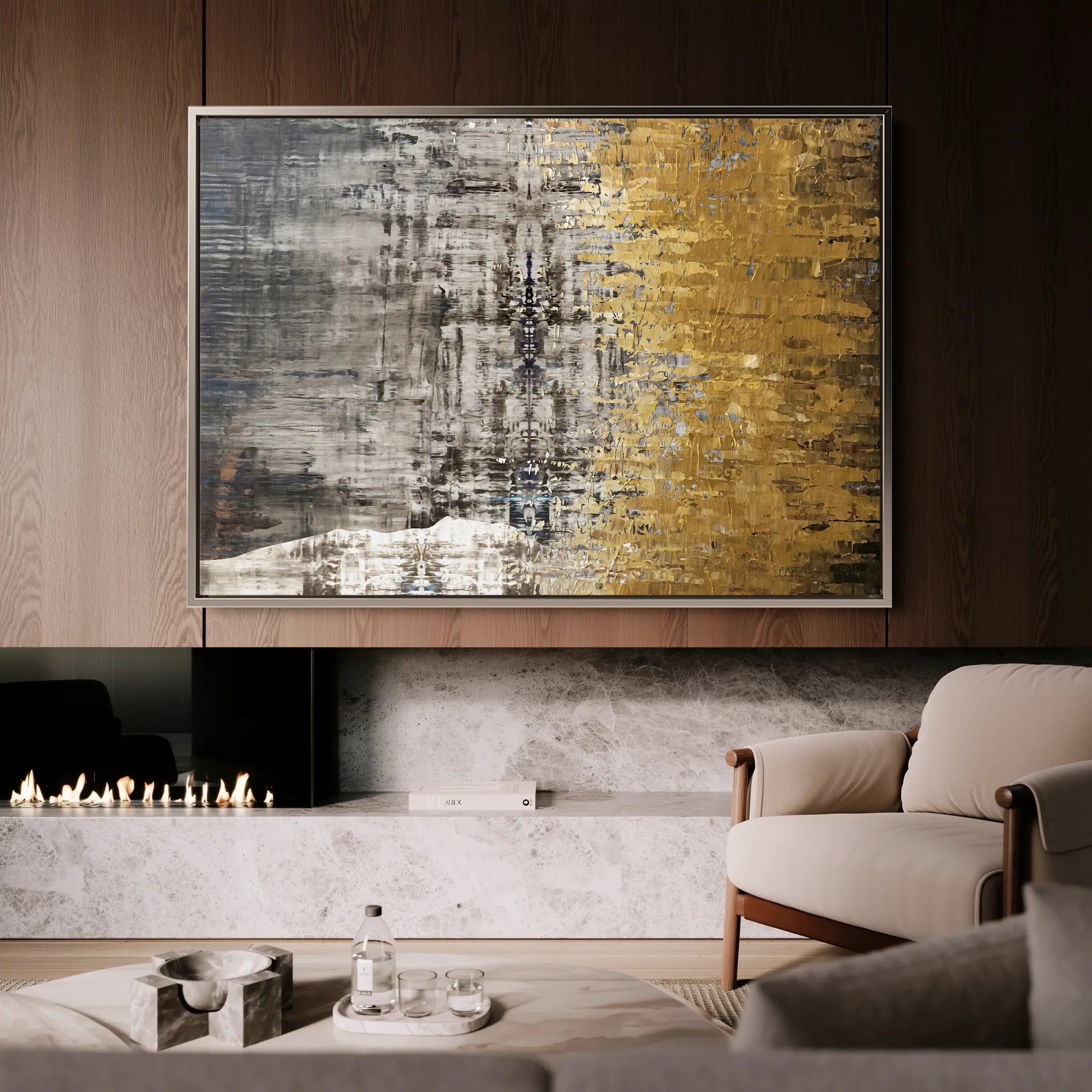 Abstract 110 Canvas Art 60 x 40 cm / Black