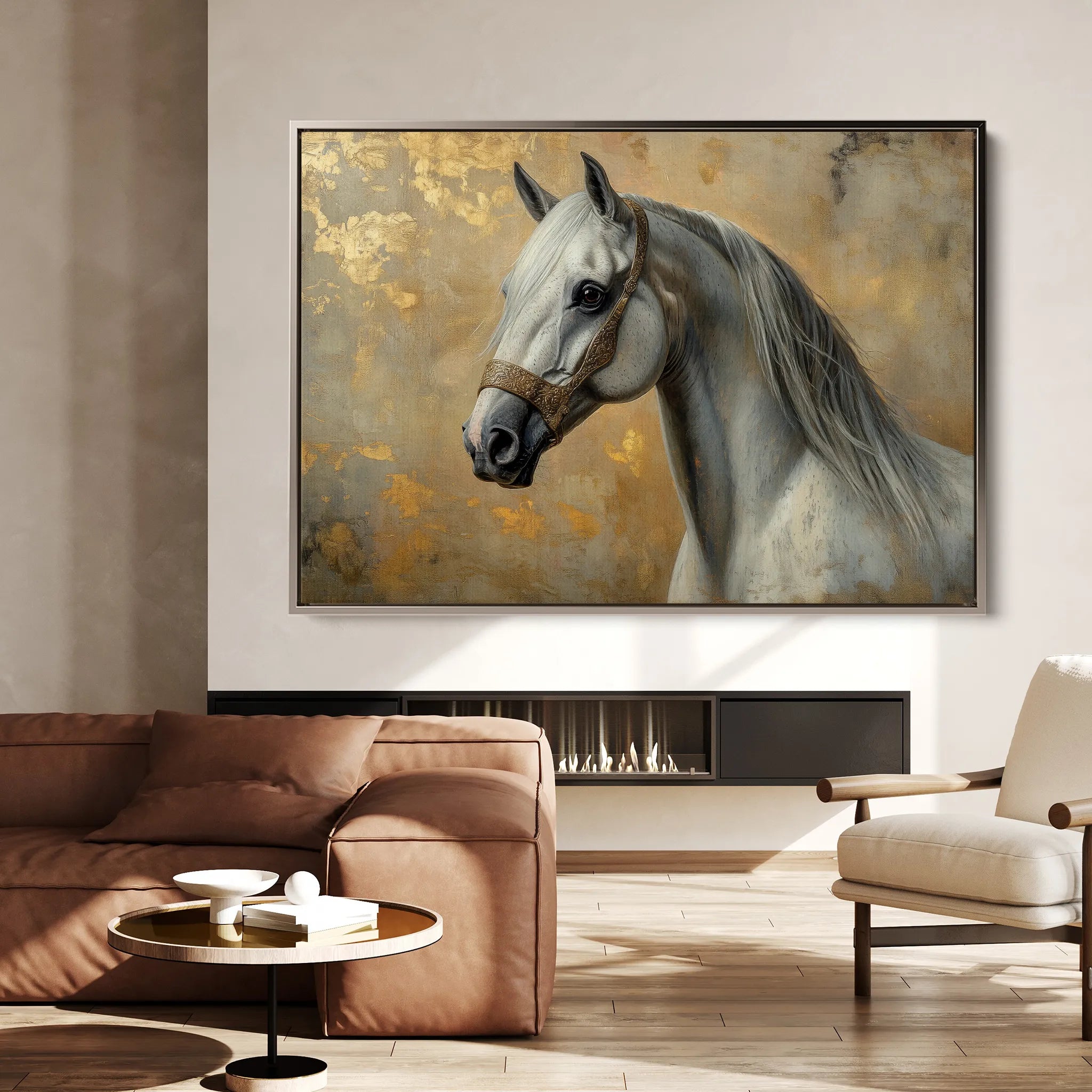Horses 110 Canvas Art 60 x 40 cm / Black