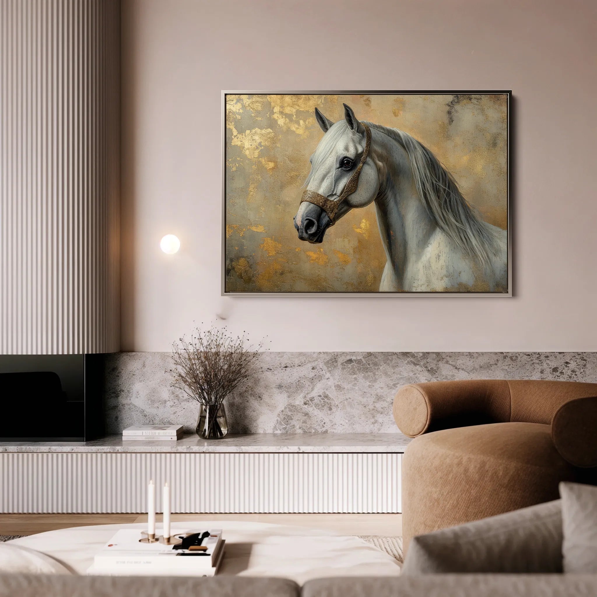 Horses 110 Canvas Art 60 x 40 cm / Black
