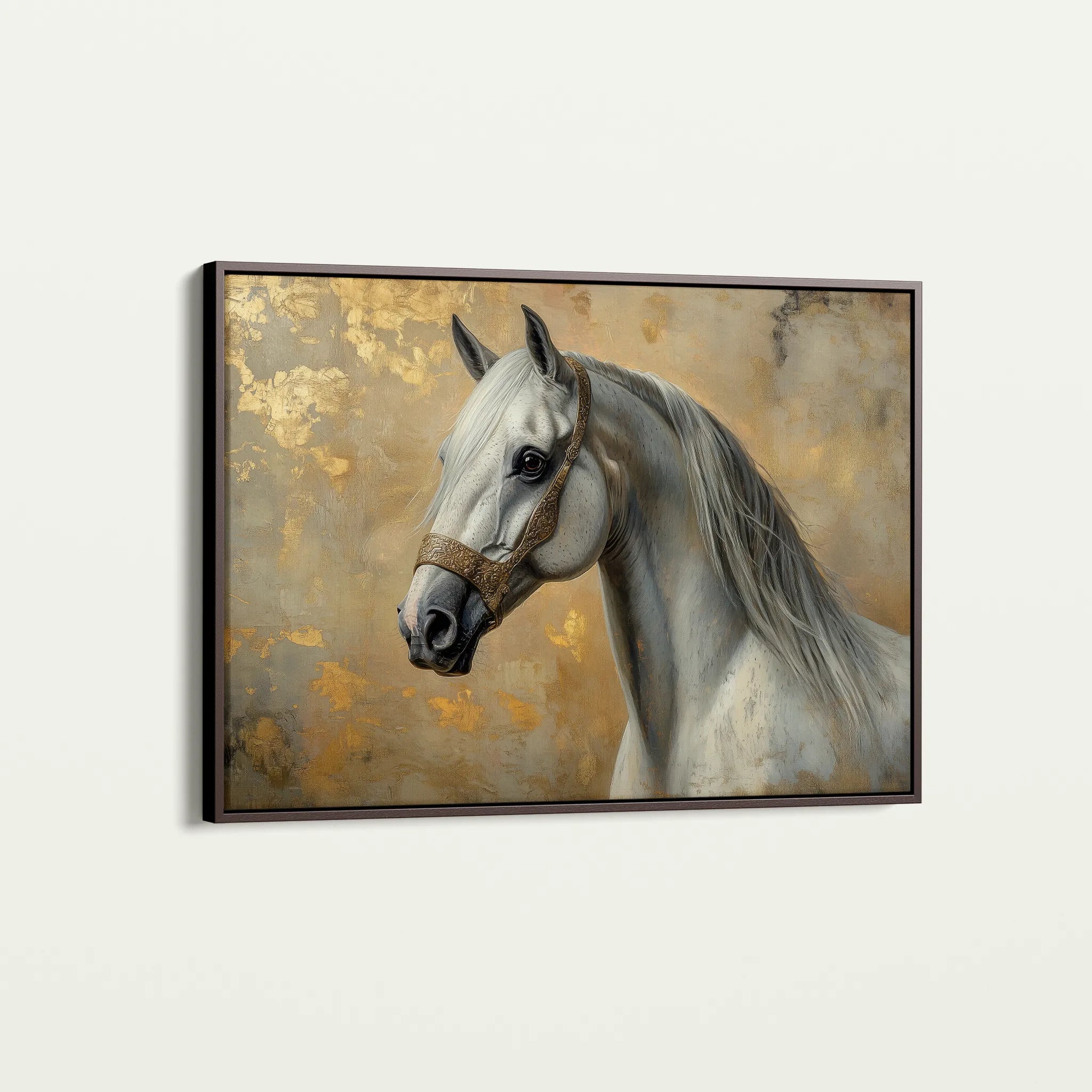 Horses 110 Canvas Art 60 x 40 cm / Black