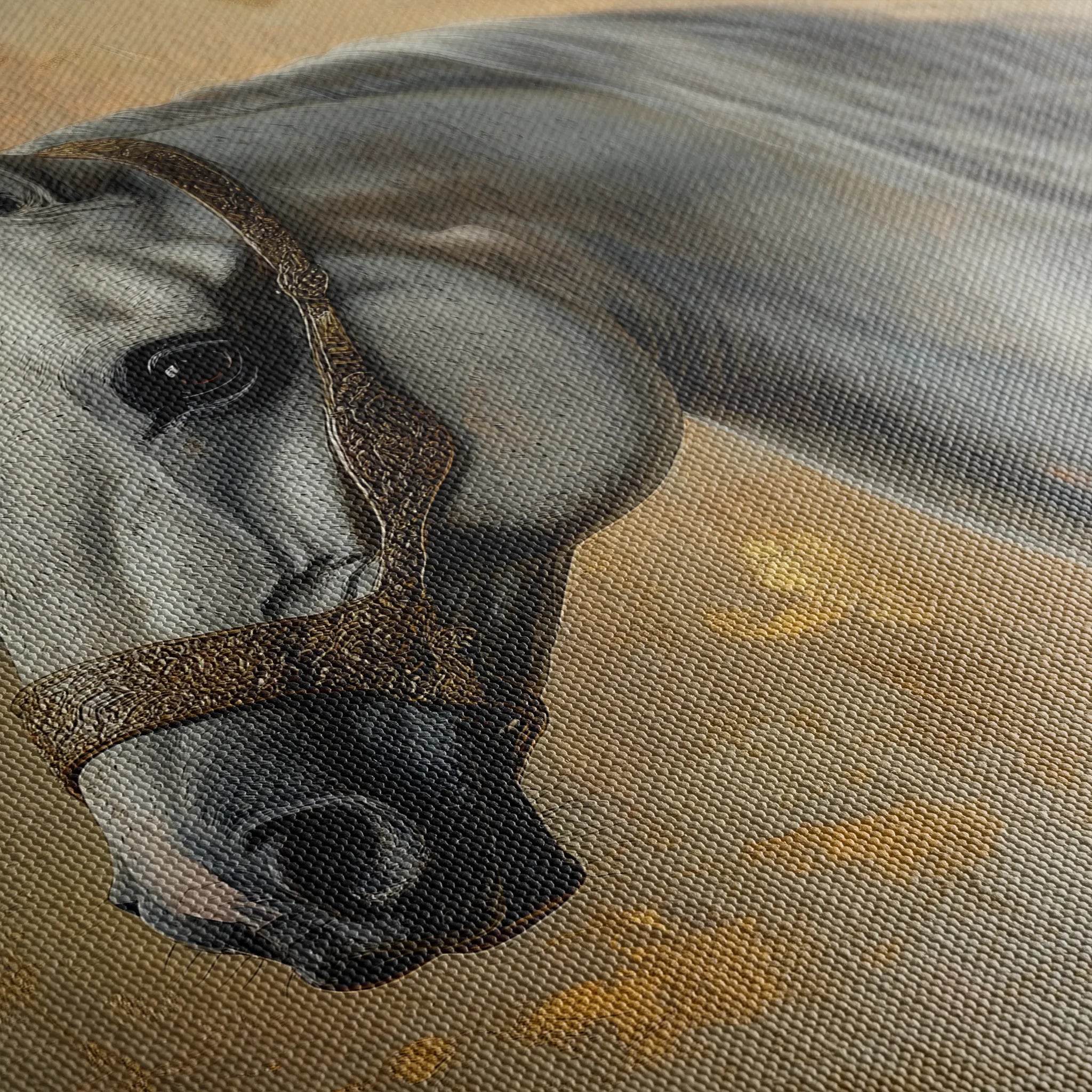 Horses 110 Canvas Art 60 x 40 cm / Black