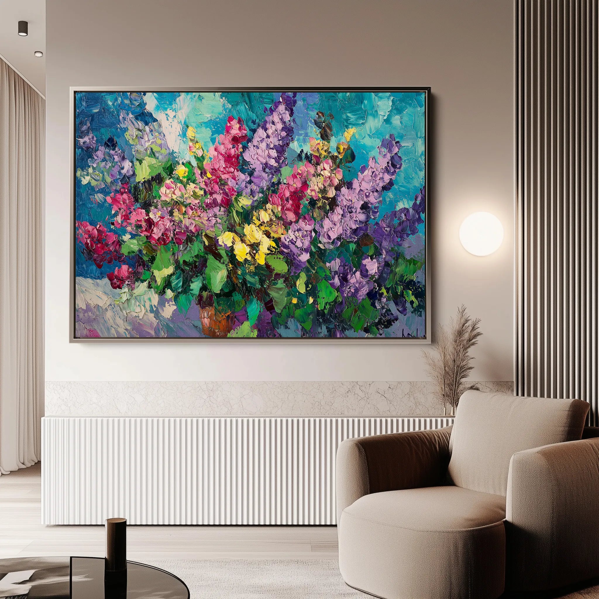 Floral 1102 Canvas Art 60 x 40 cm / Black