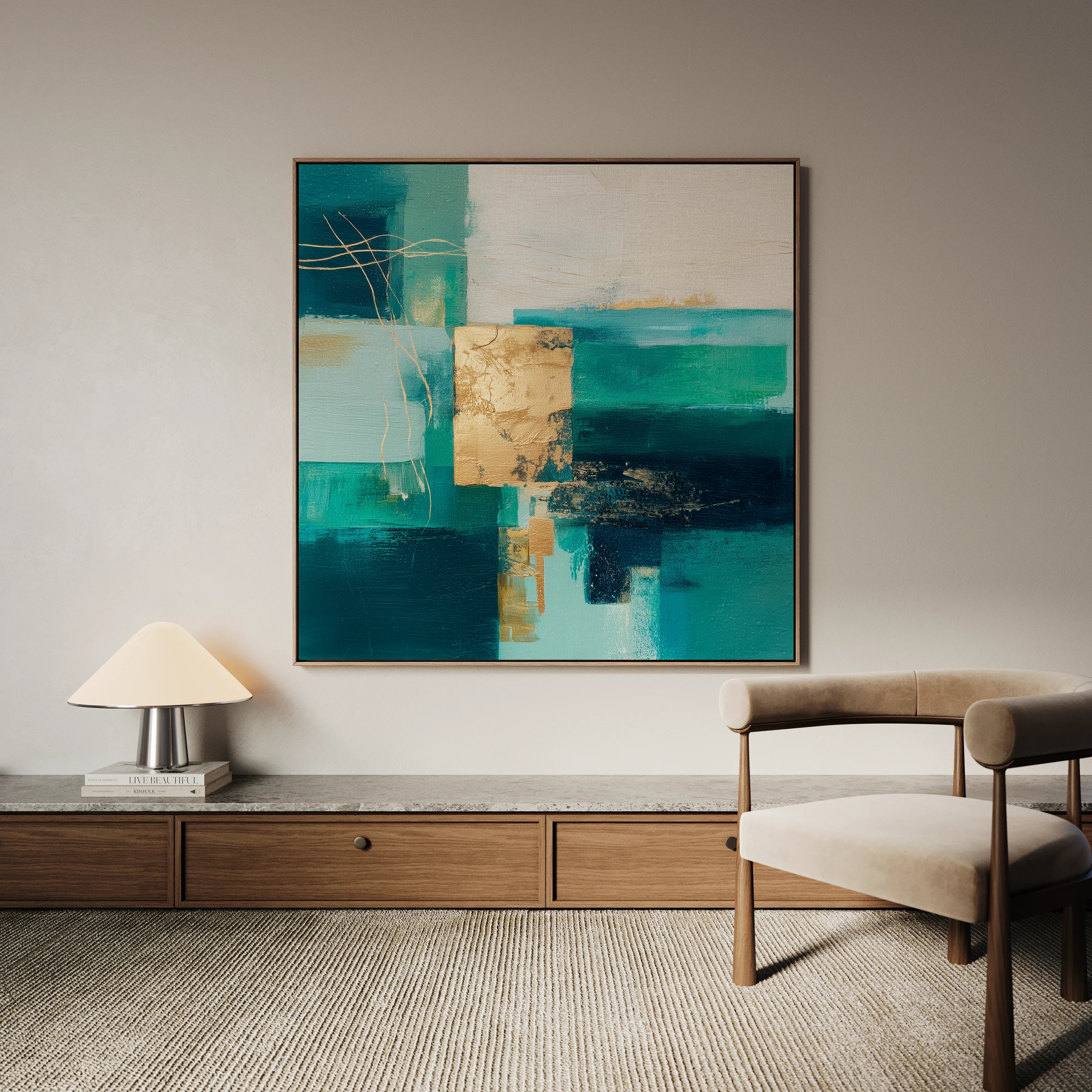 Abstract 1103 Canvas Art 60 x 60 cm / Black