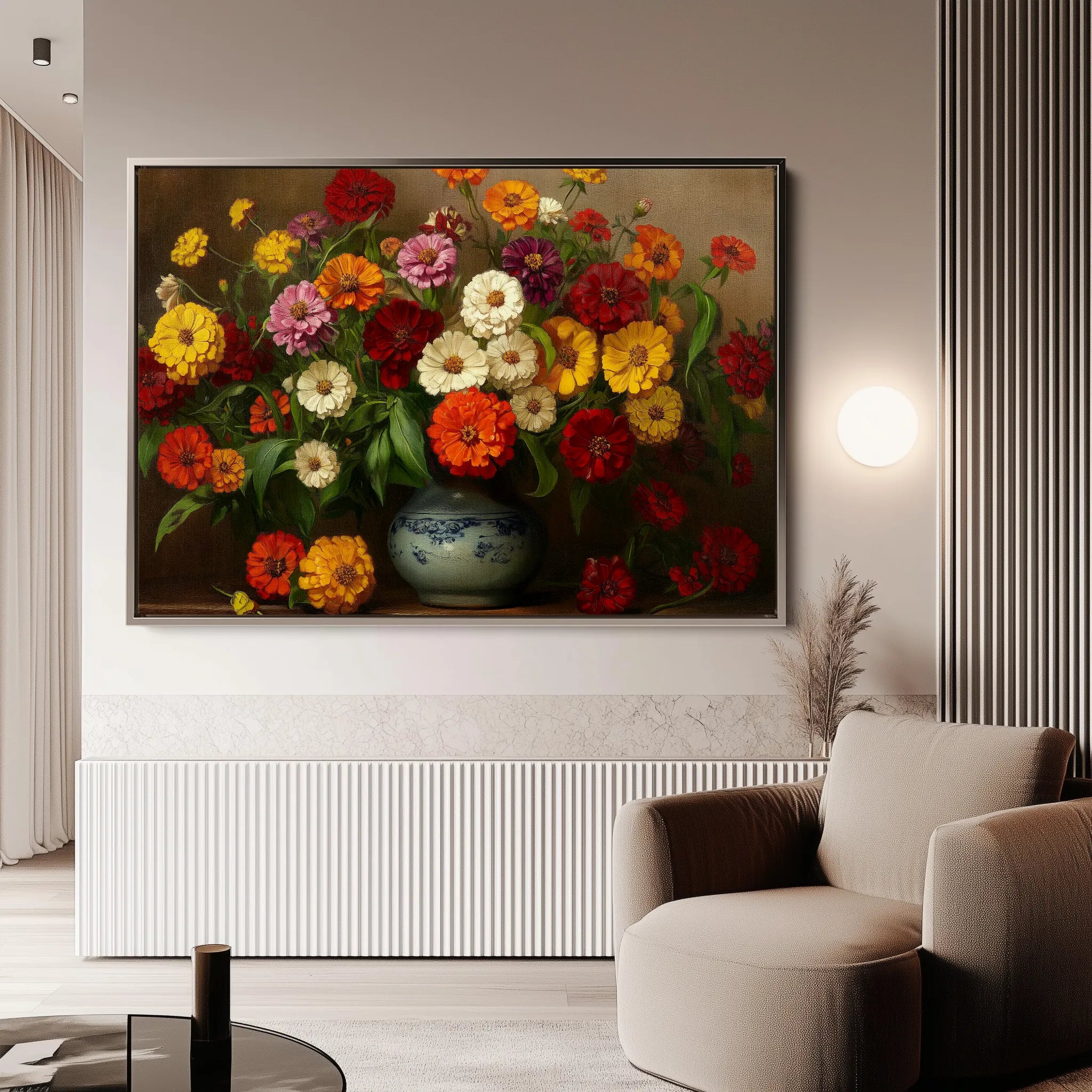Floral 1105 Canvas Art 60 x 40 cm / Black