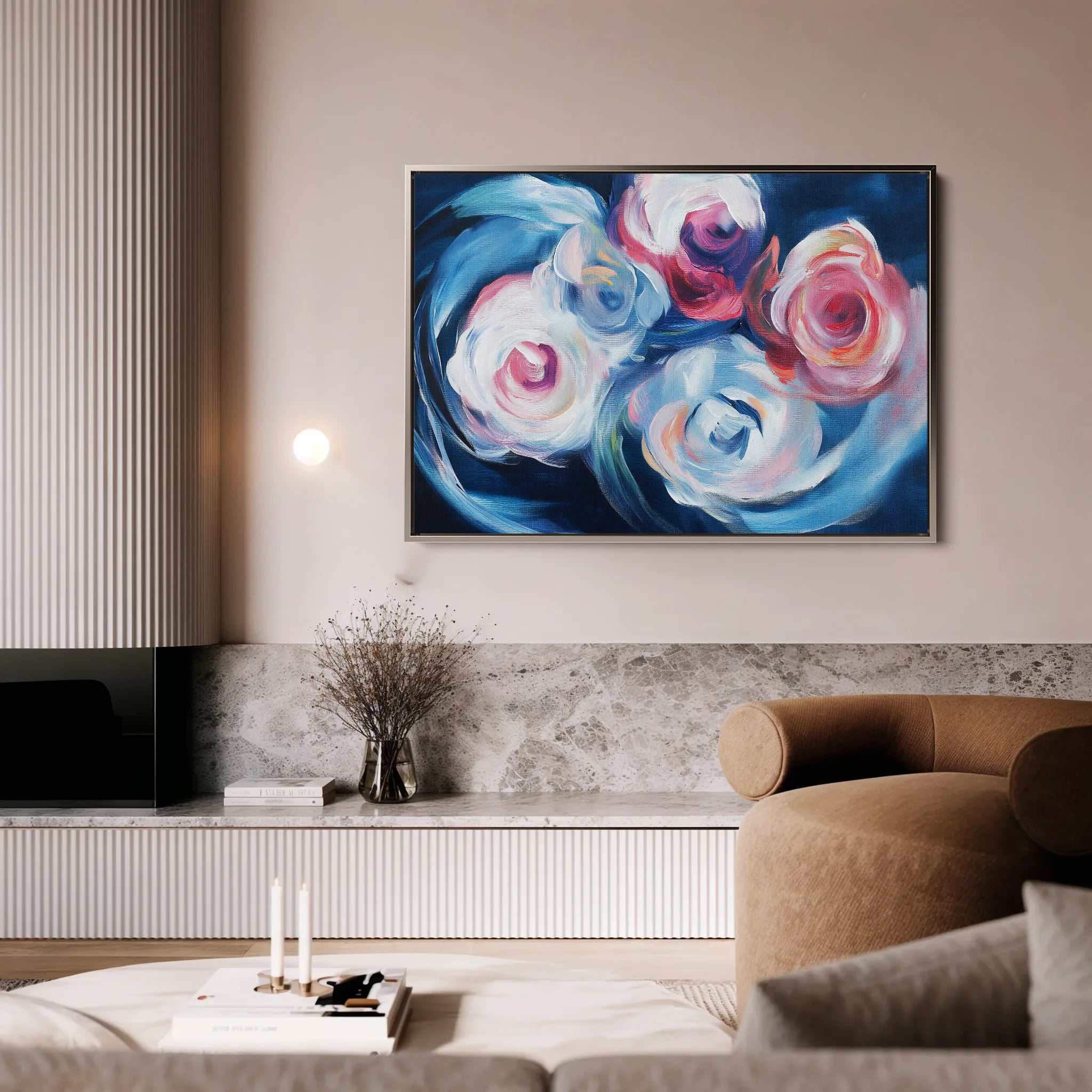 Floral 1106 Canvas Art 60 x 40 cm / Black
