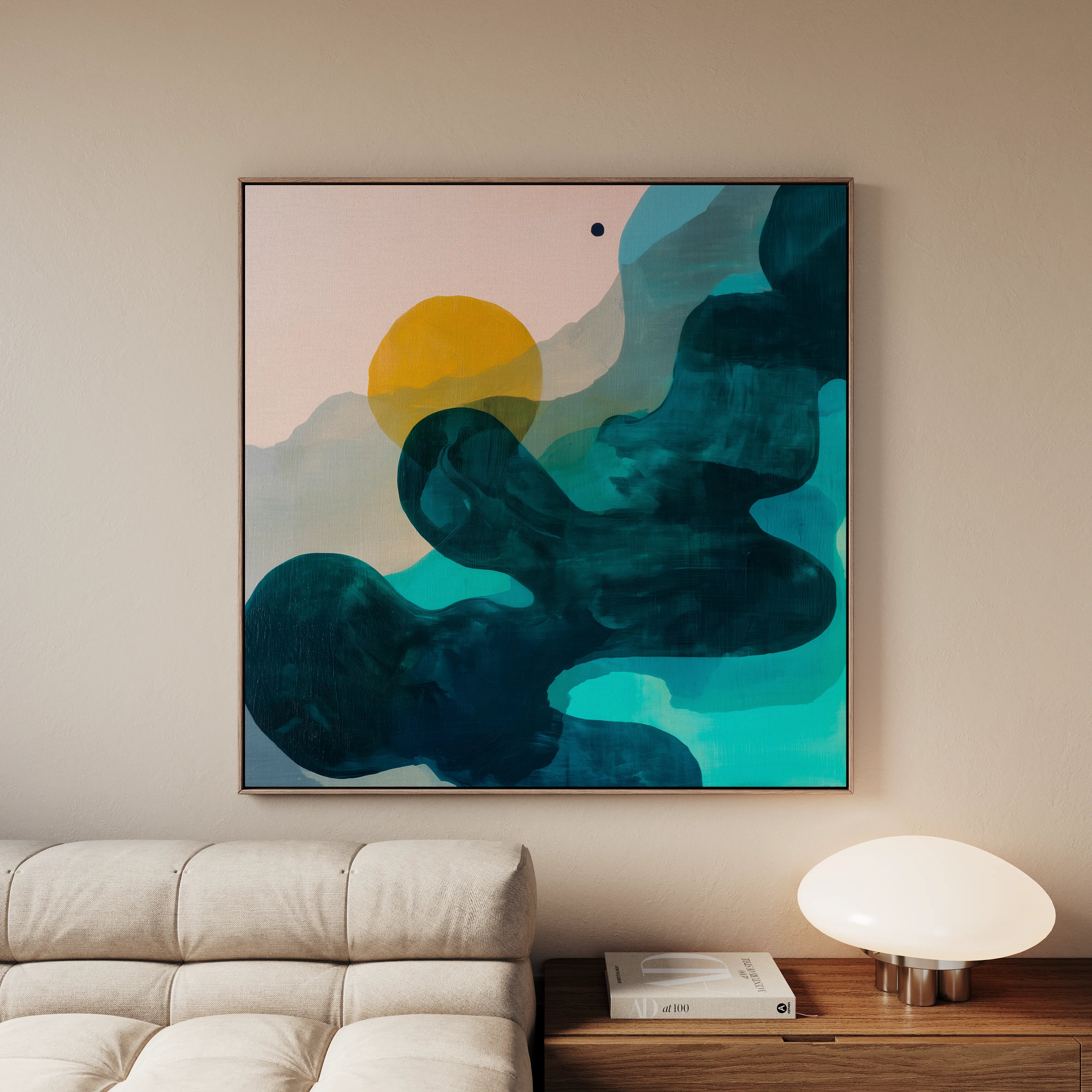 Abstract 1107 Canvas Art 60 x 60 cm / Black
