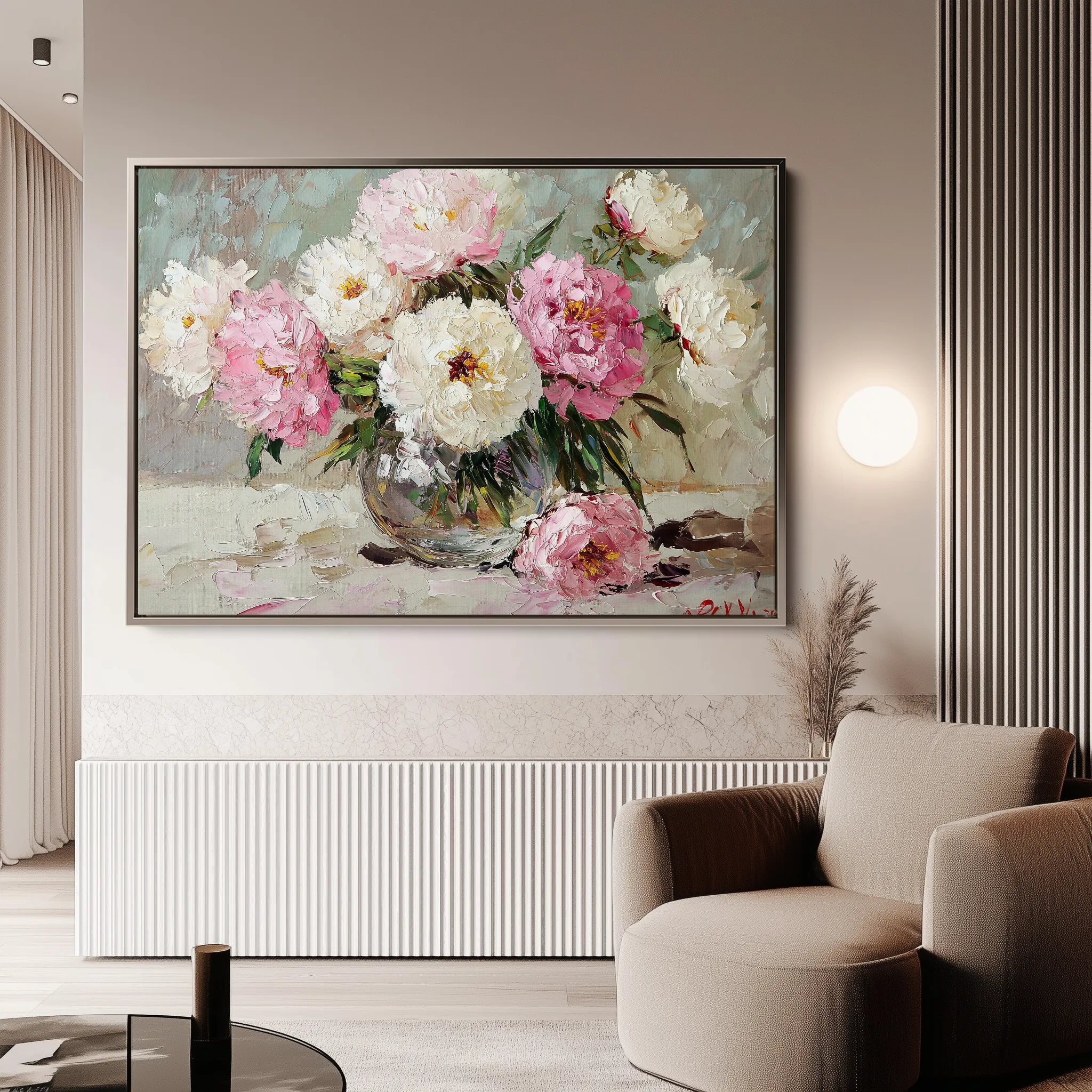 Floral 1107 Canvas Art 60 x 40 cm / Black