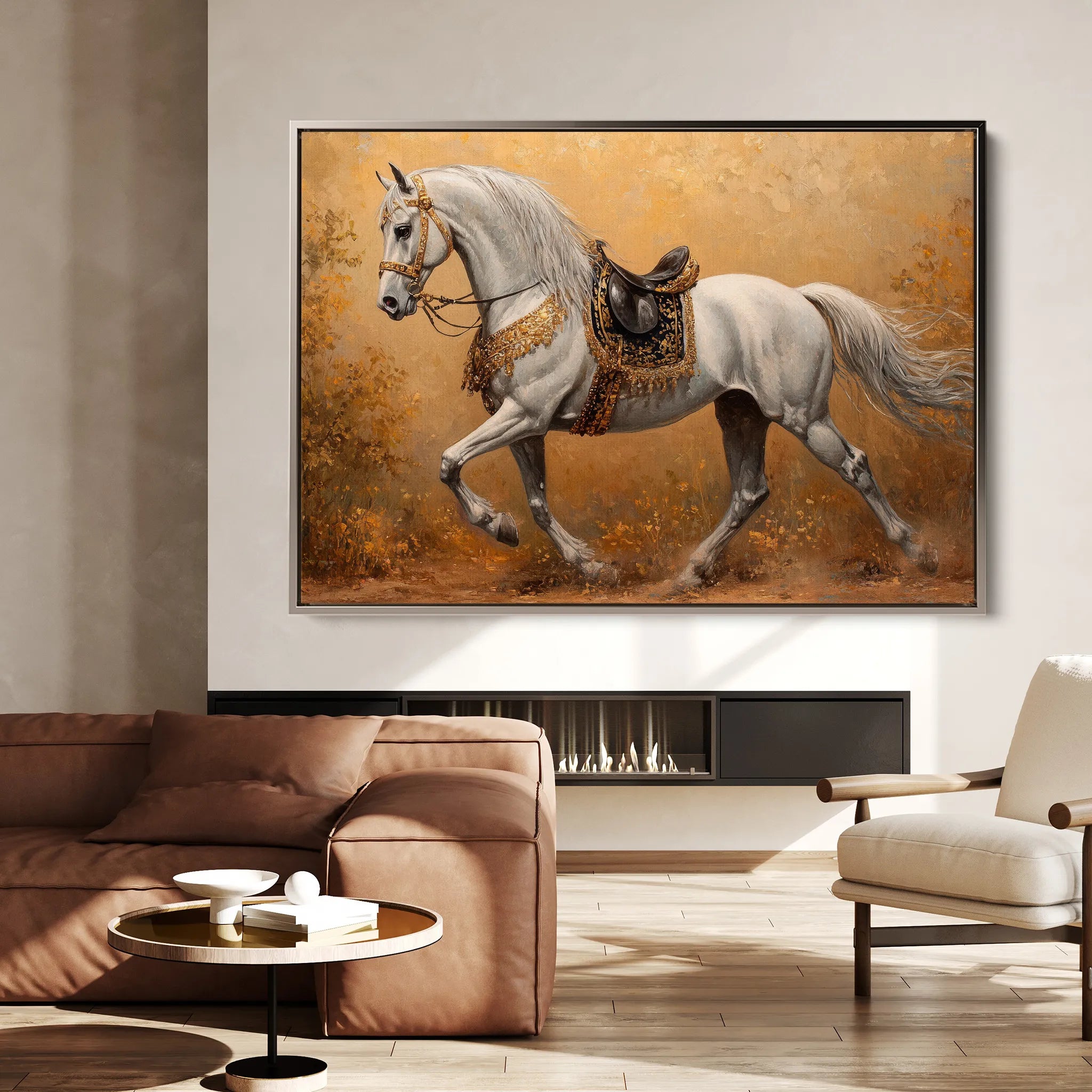 Horses 111 Canvas Art 60 x 40 cm / Black