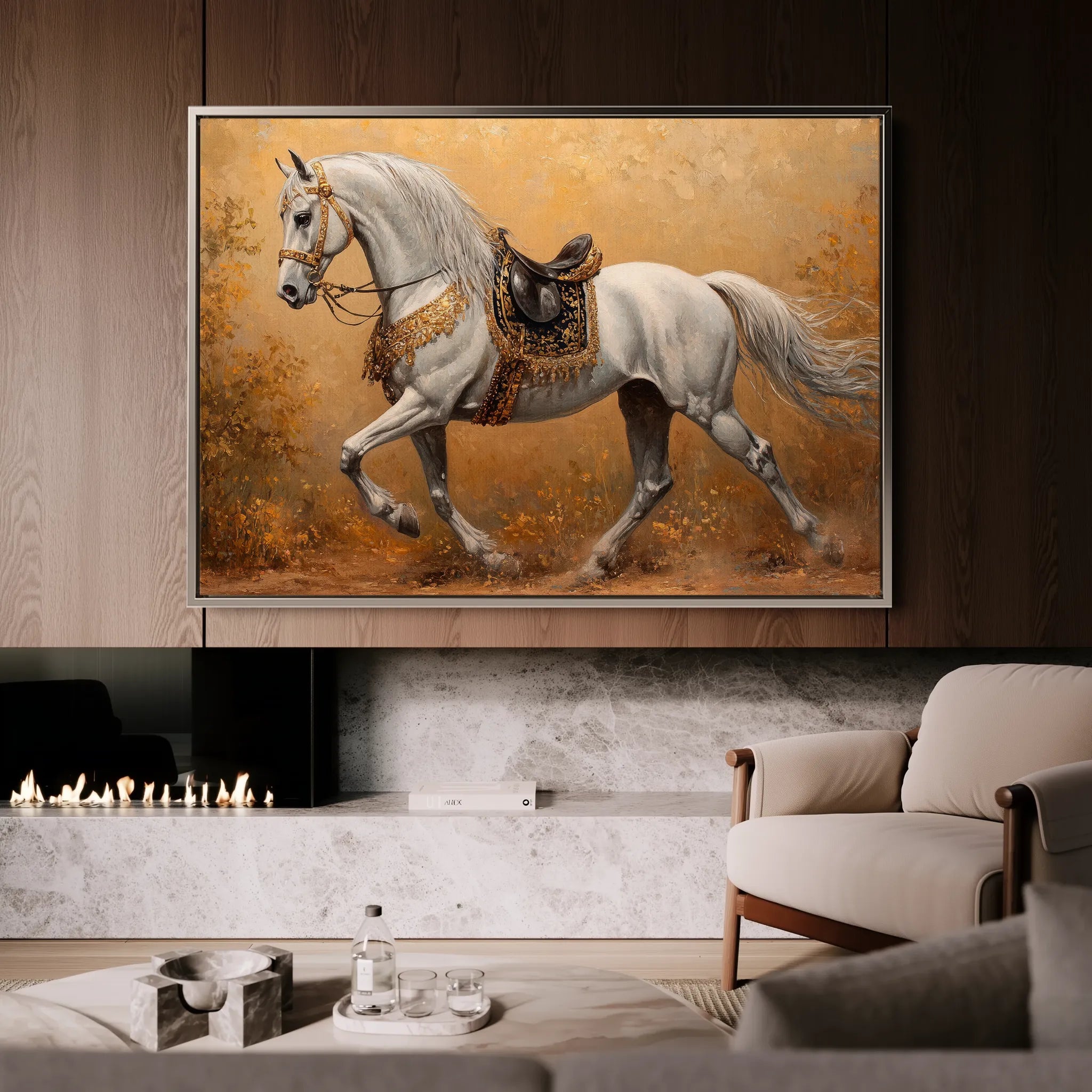 Horses 111 Canvas Art 60 x 40 cm / Black