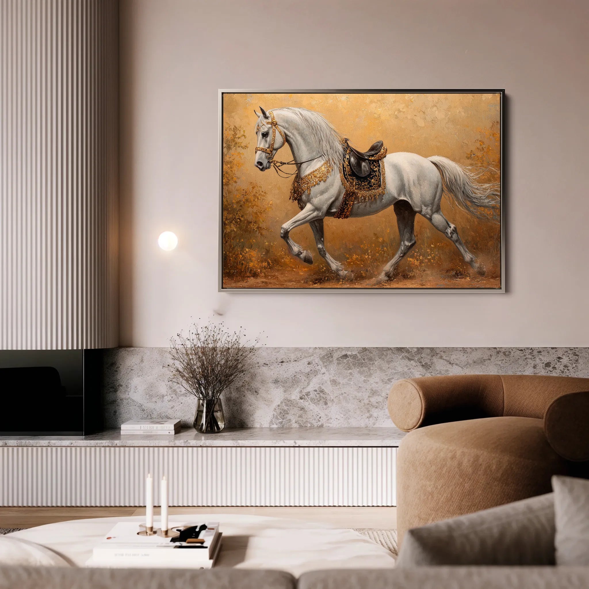 Horses 111 Canvas Art 60 x 40 cm / Black