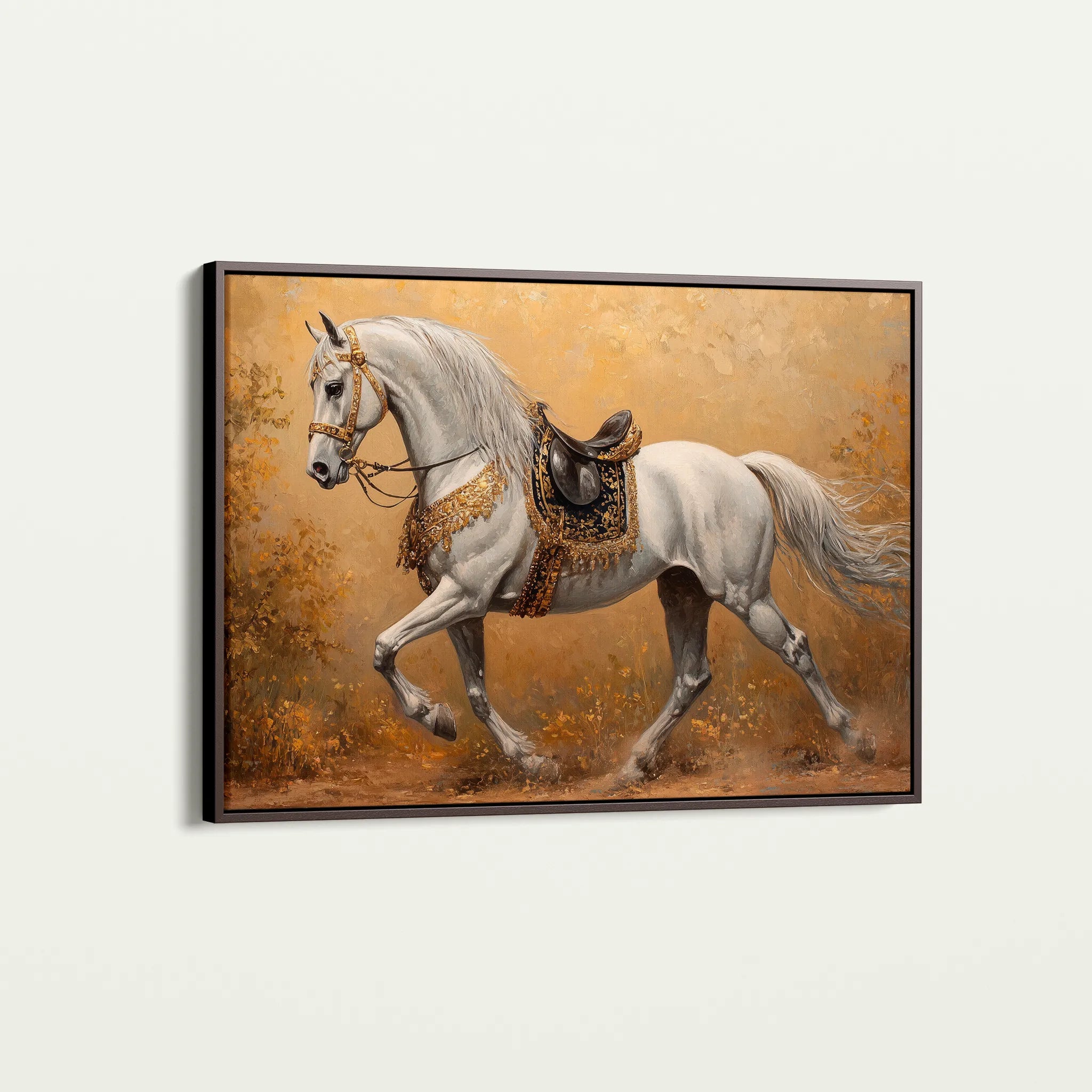 Horses 111 Canvas Art 60 x 40 cm / Black