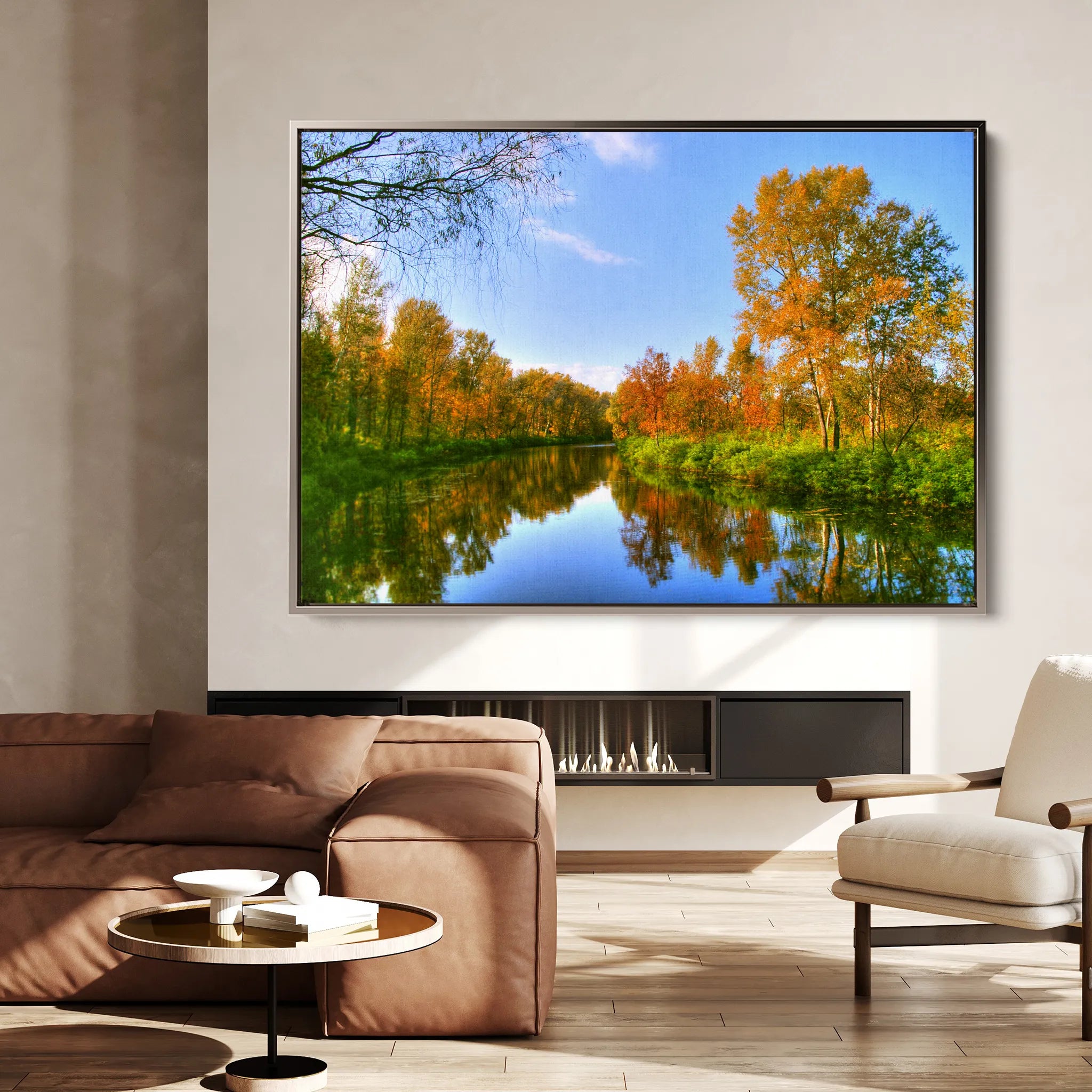 Landscape 111 Canvas Art 60 x 40 cm / Black
