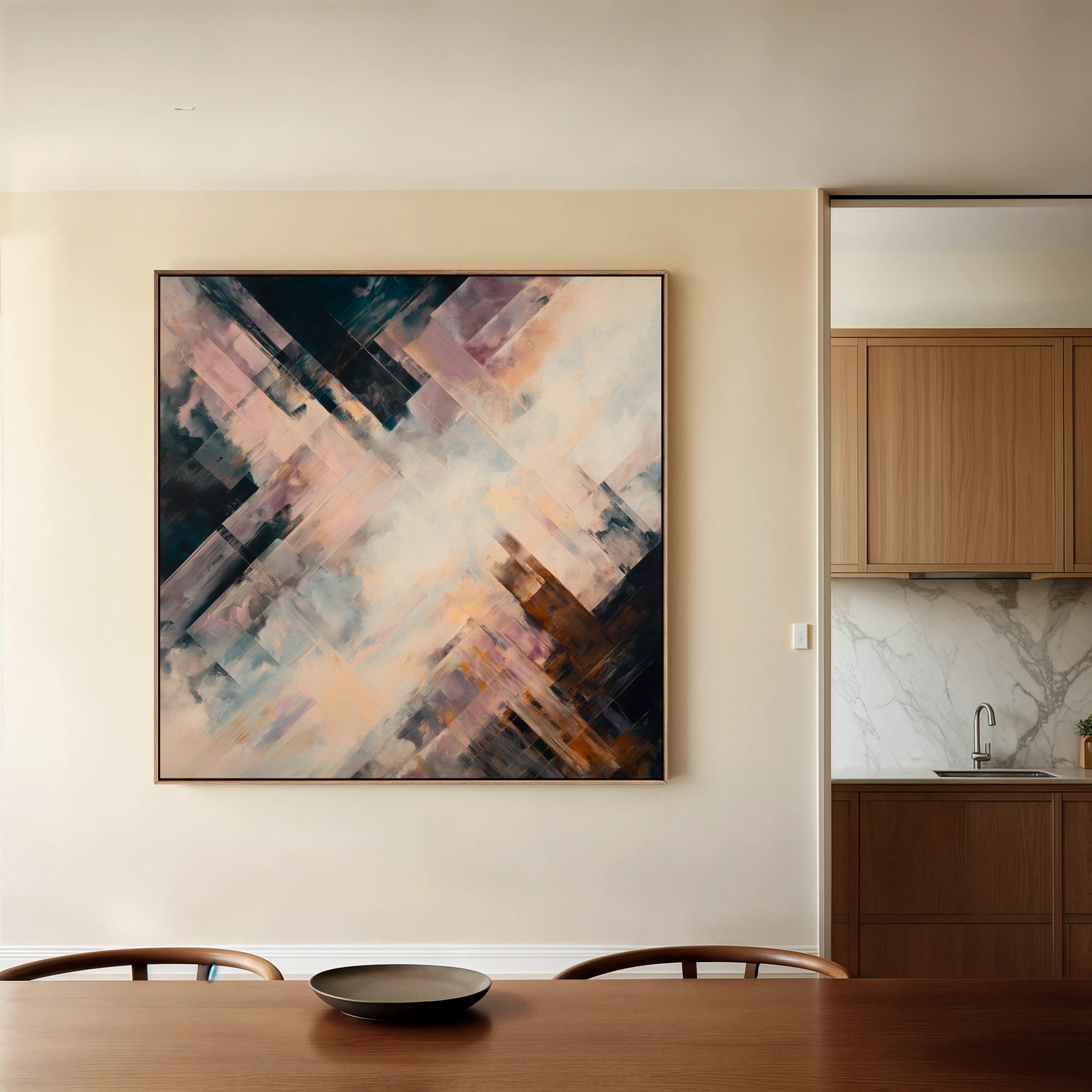 Abstract 1111 Canvas Art 60 x 60 cm / Black
