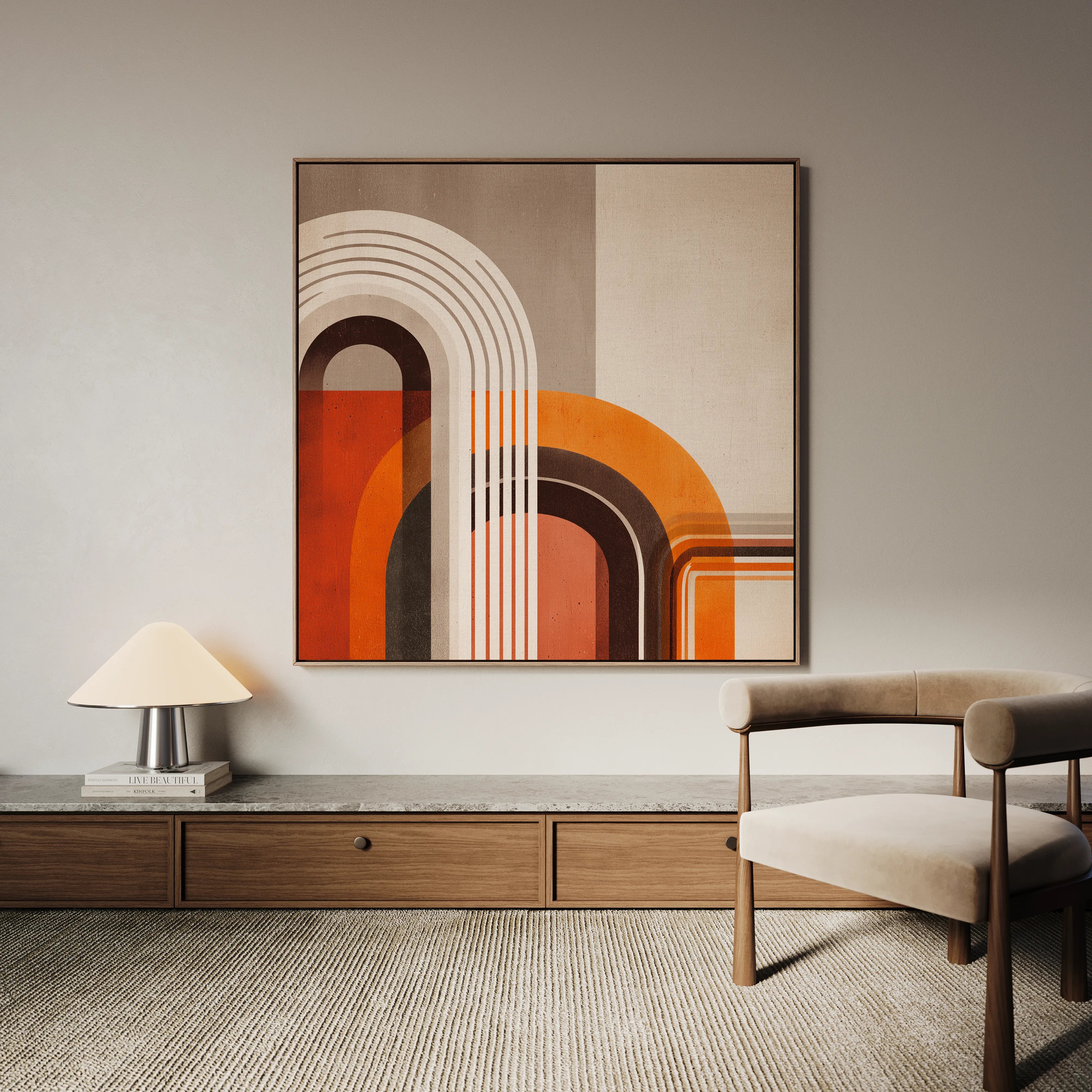 Abstract 1112 Canvas Art 60 x 60 cm / Black