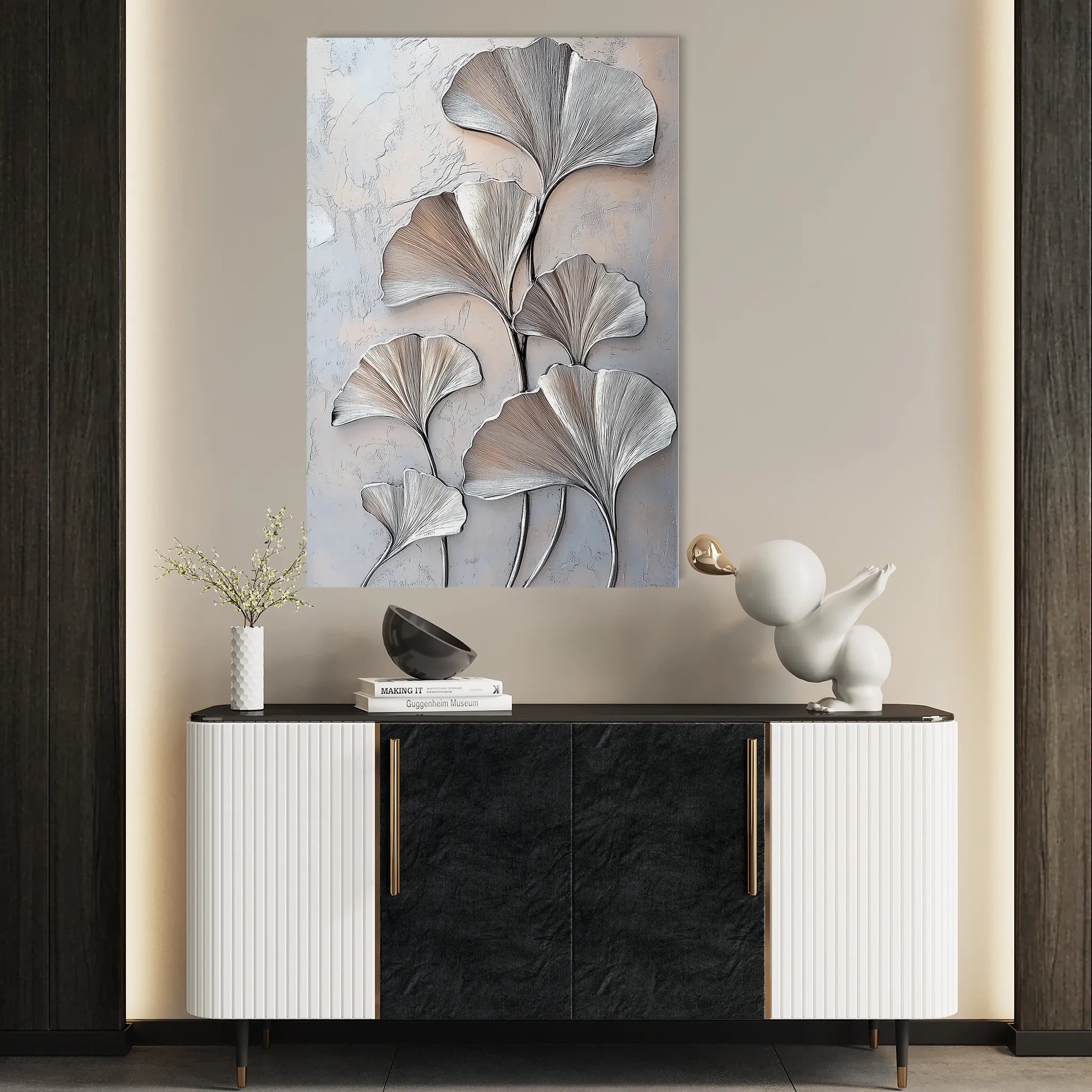 Floral 1113 Canvas Art 60 x 40 cm / Black