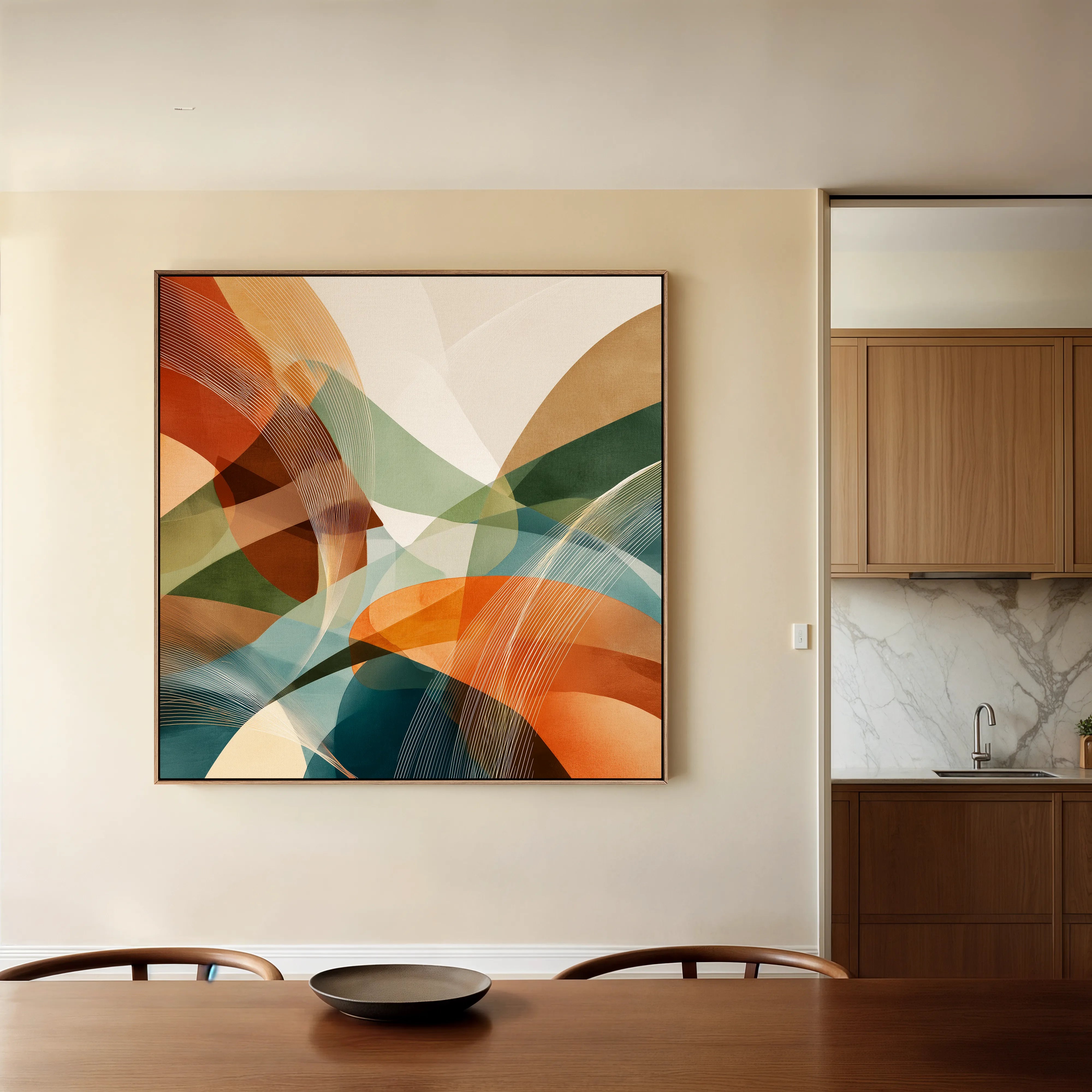 Abstract 1114 Canvas Art 60 x 60 cm / Black