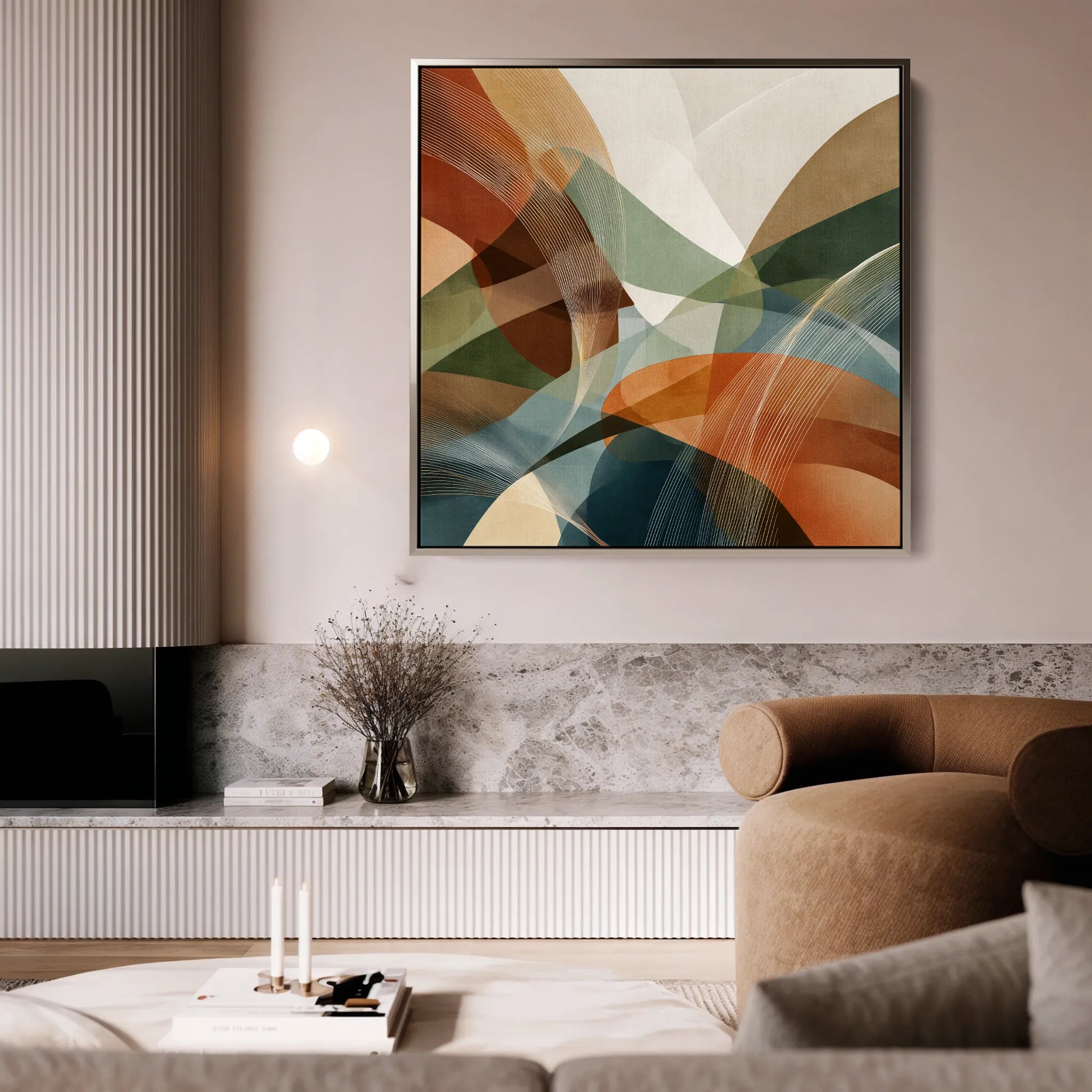 Abstract 1114 Canvas Art 60 x 60 cm / Black