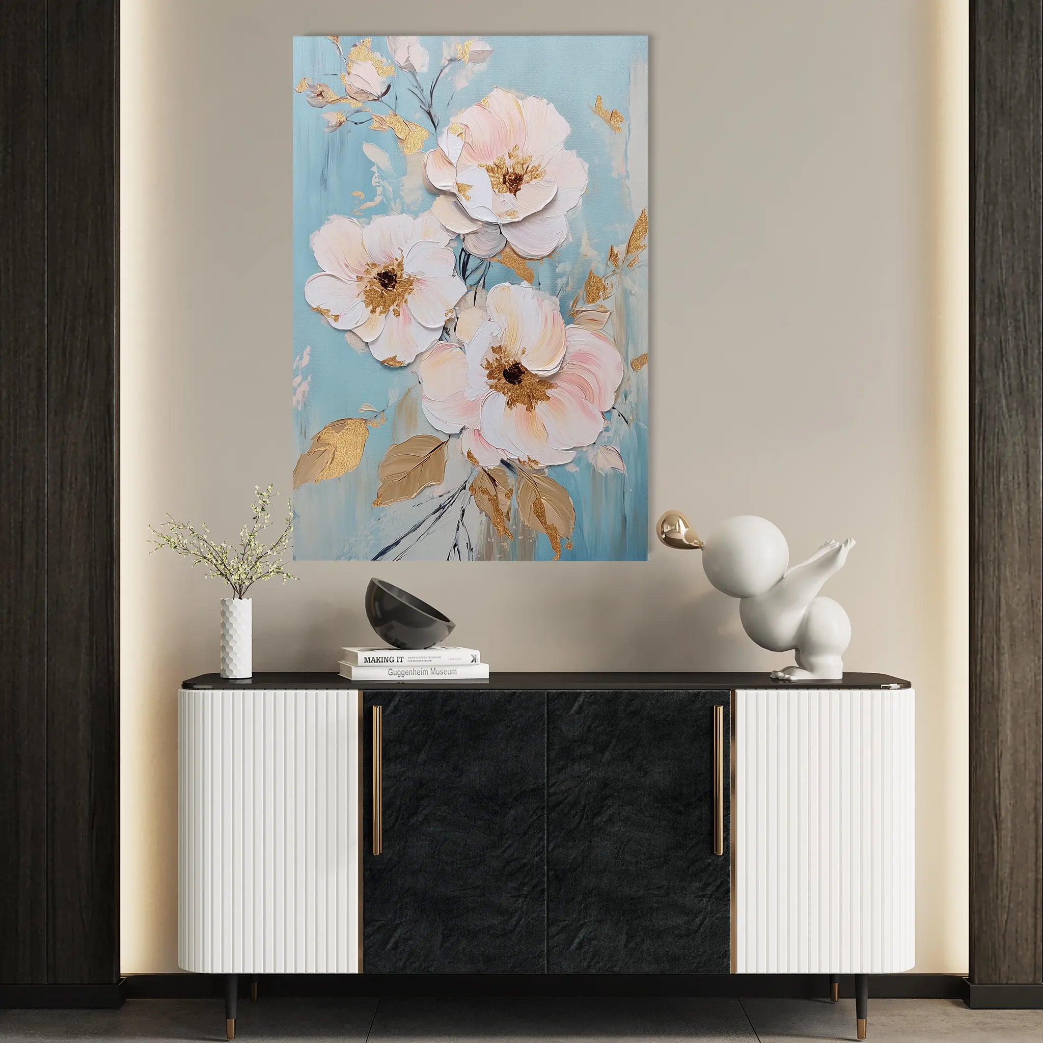 Floral 1116 Canvas Art 60 x 40 cm / Black