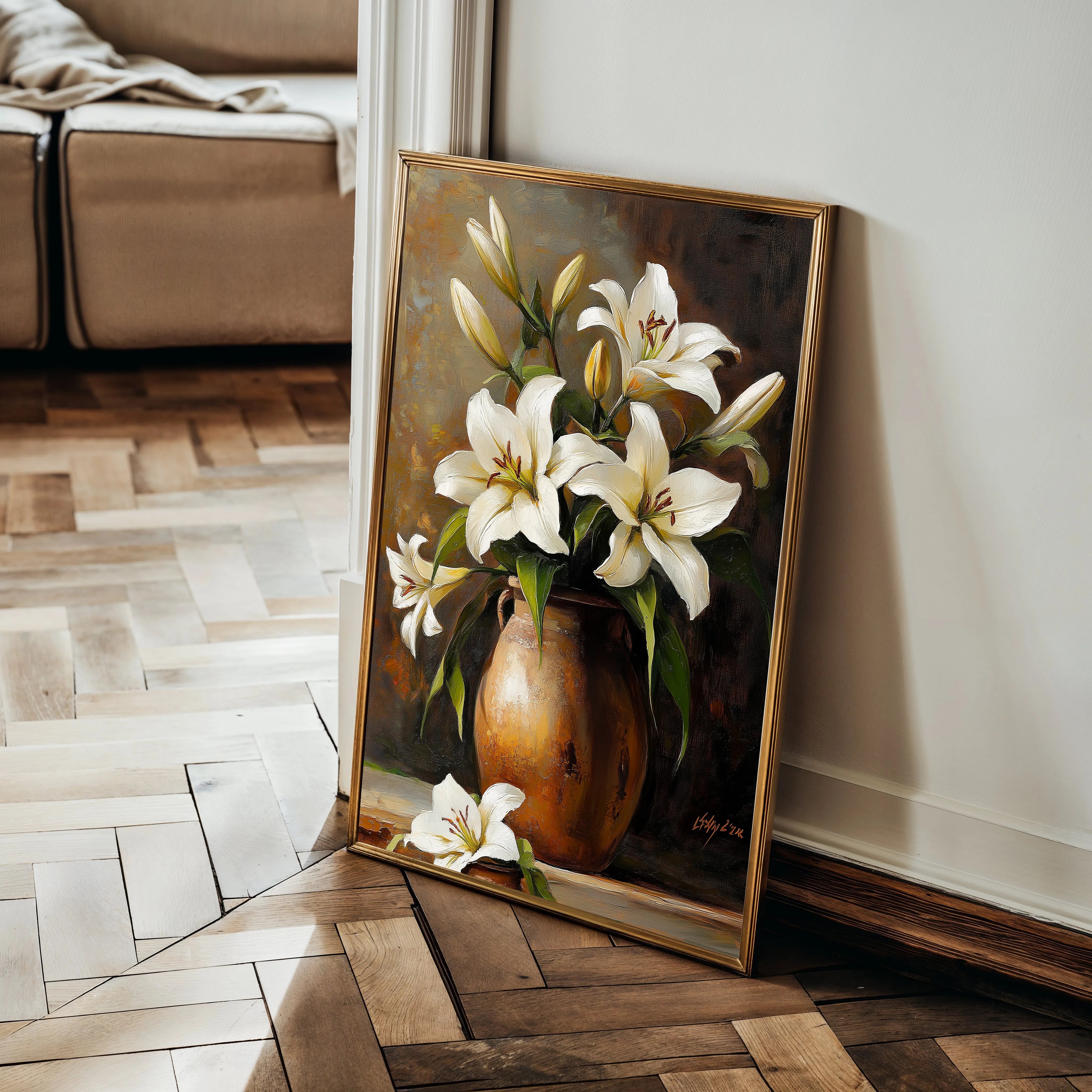 Floral 1117 Canvas Art 60 x 40 cm / Black