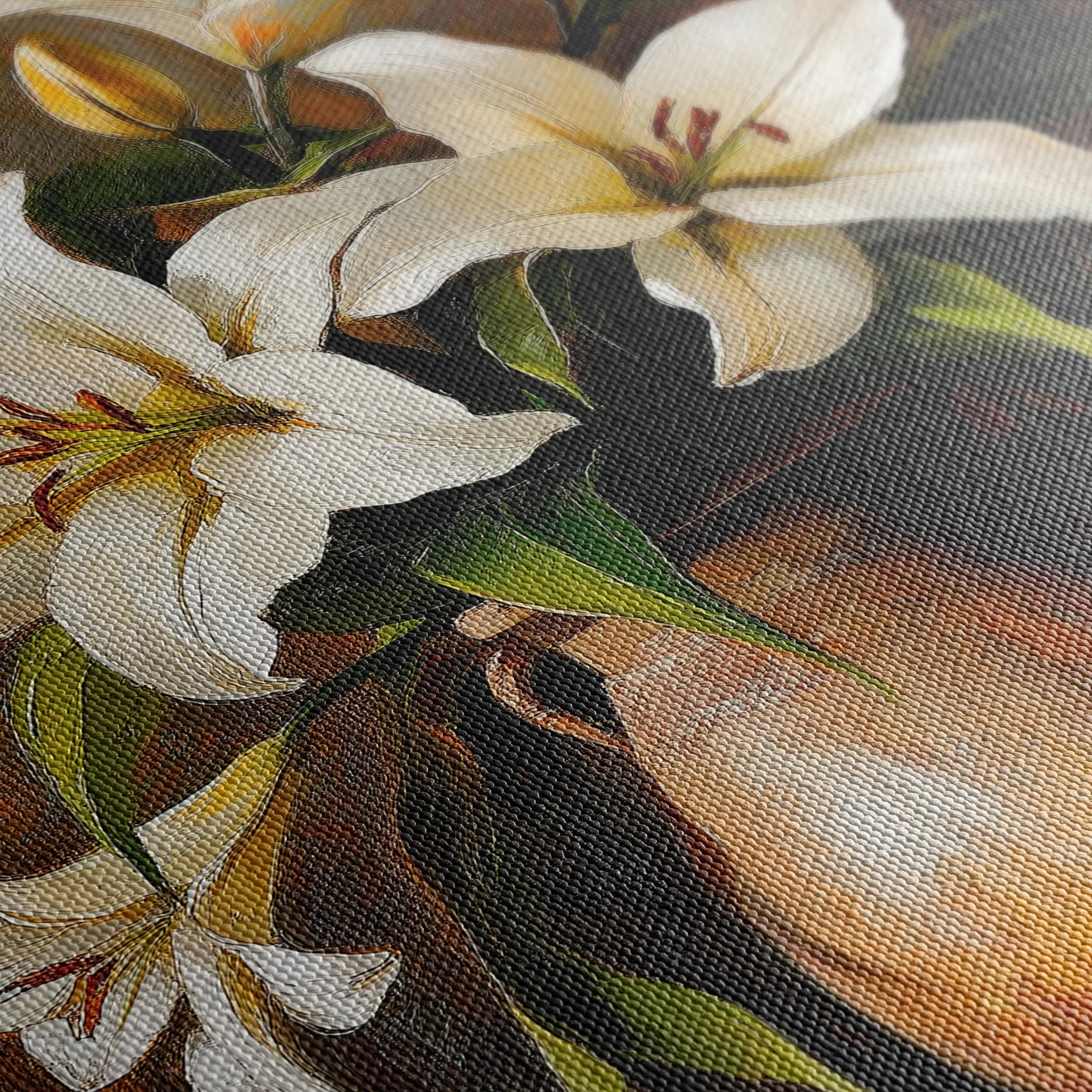 Floral 1117 Canvas Art 60 x 40 cm / Black