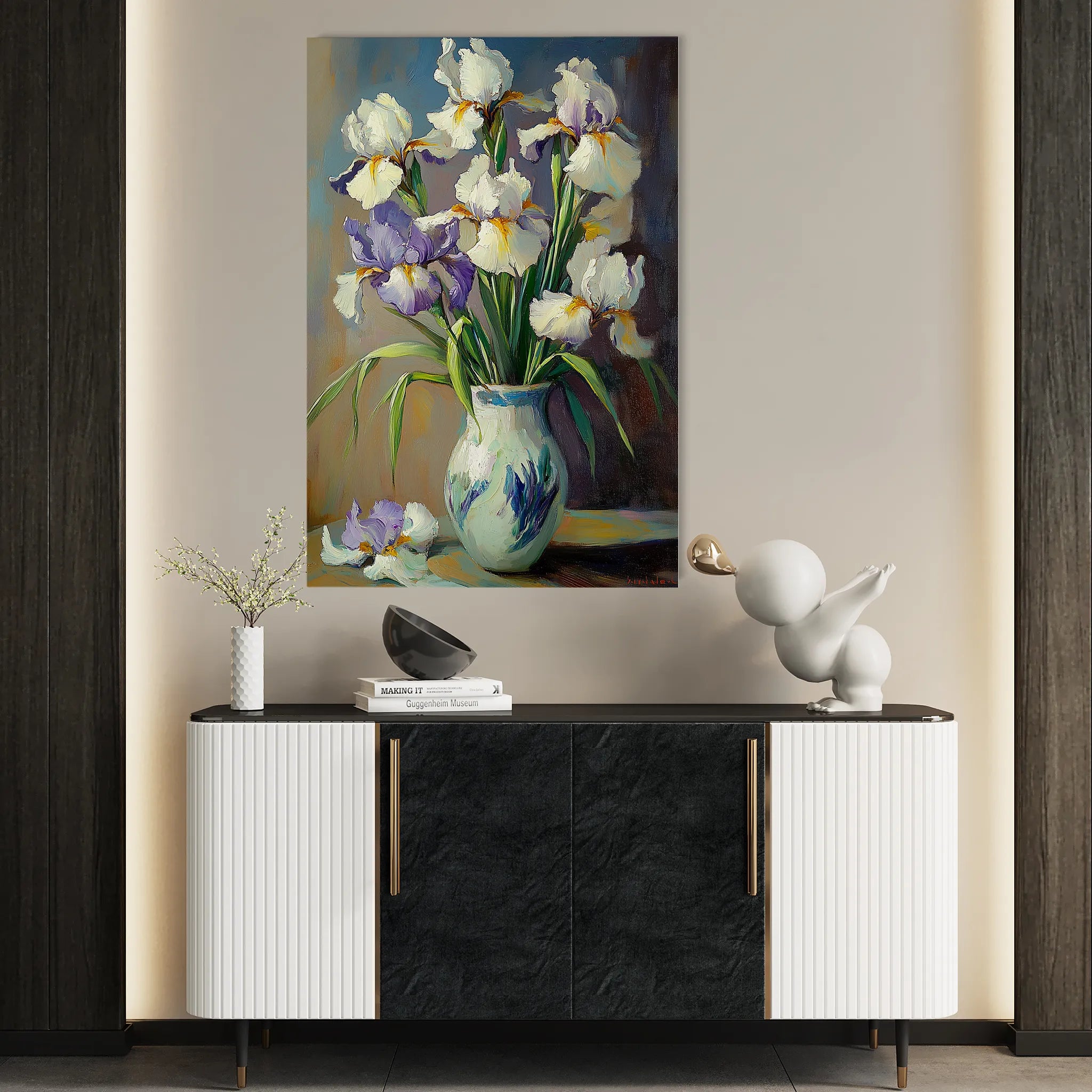 Floral 1118 Canvas Art 60 x 40 cm / Black