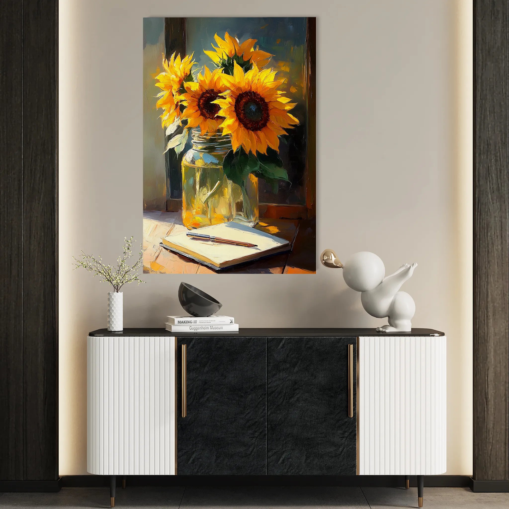 Floral 1119 Canvas Art 60 x 40 cm / Black