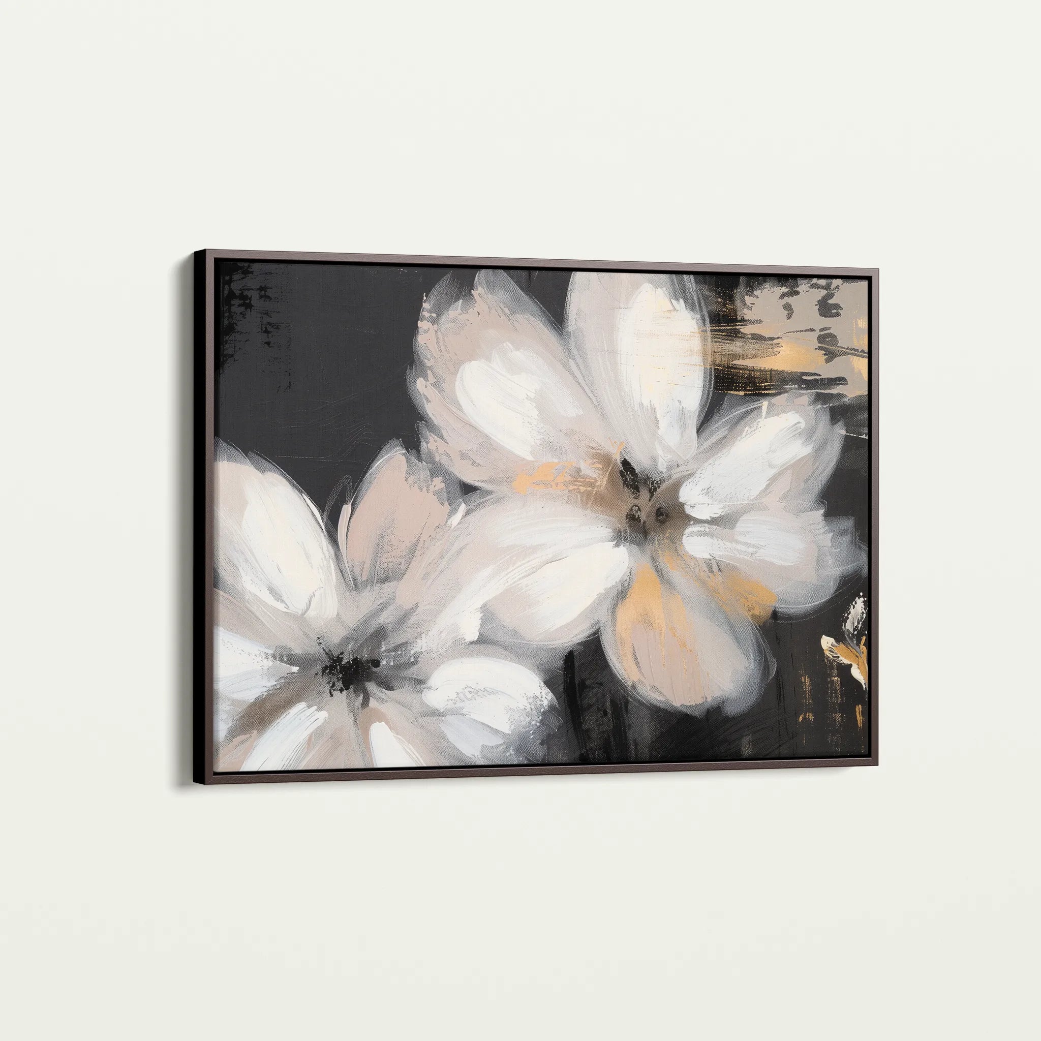 Floral 112 Canvas Art 60 x 40 cm / Black