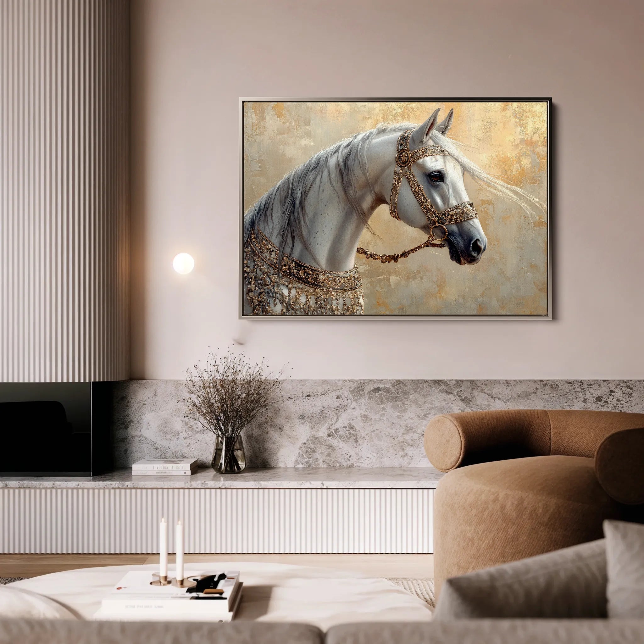 Horses 112 Canvas Art 60 x 40 cm / Black