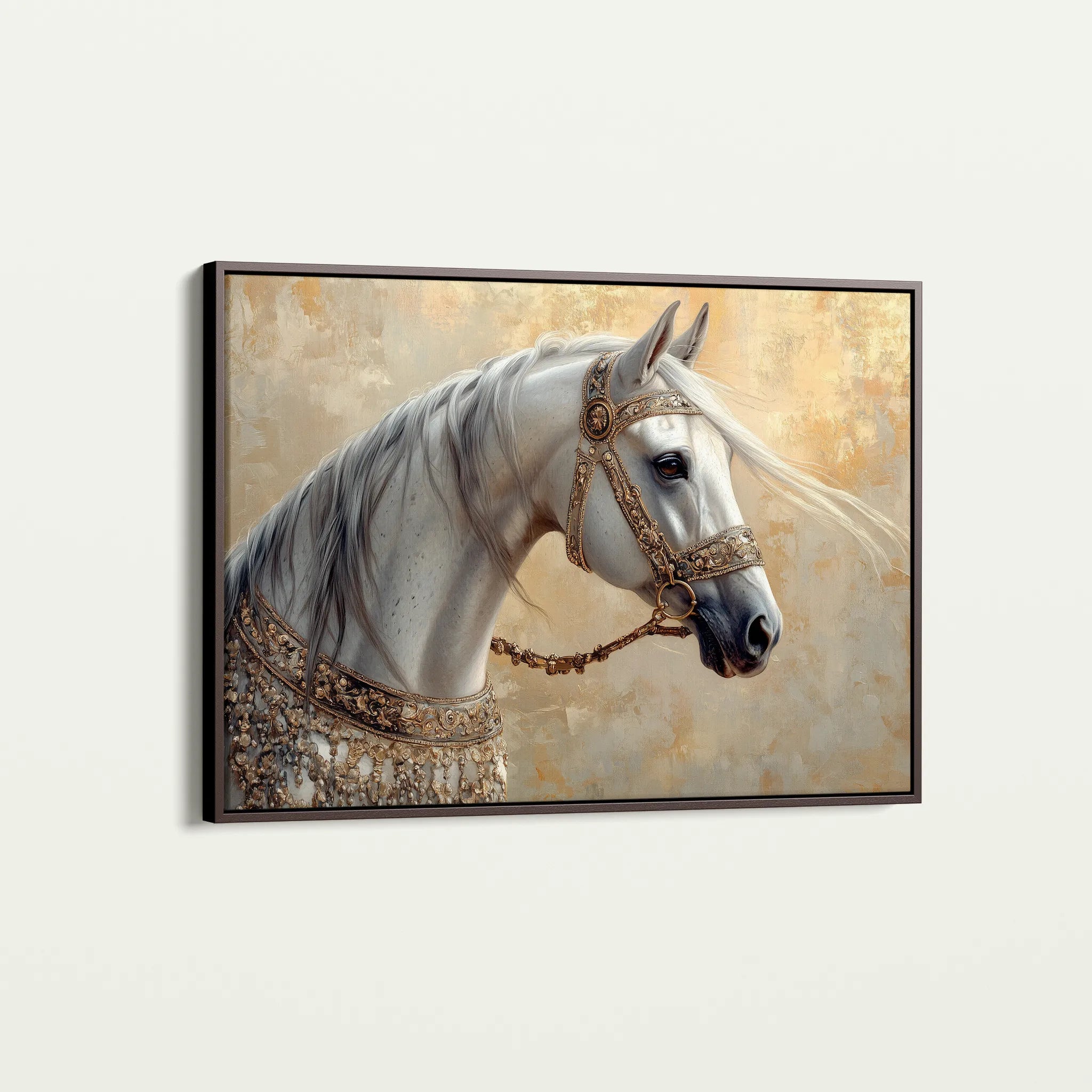 Horses 112 Canvas Art 60 x 40 cm / Black