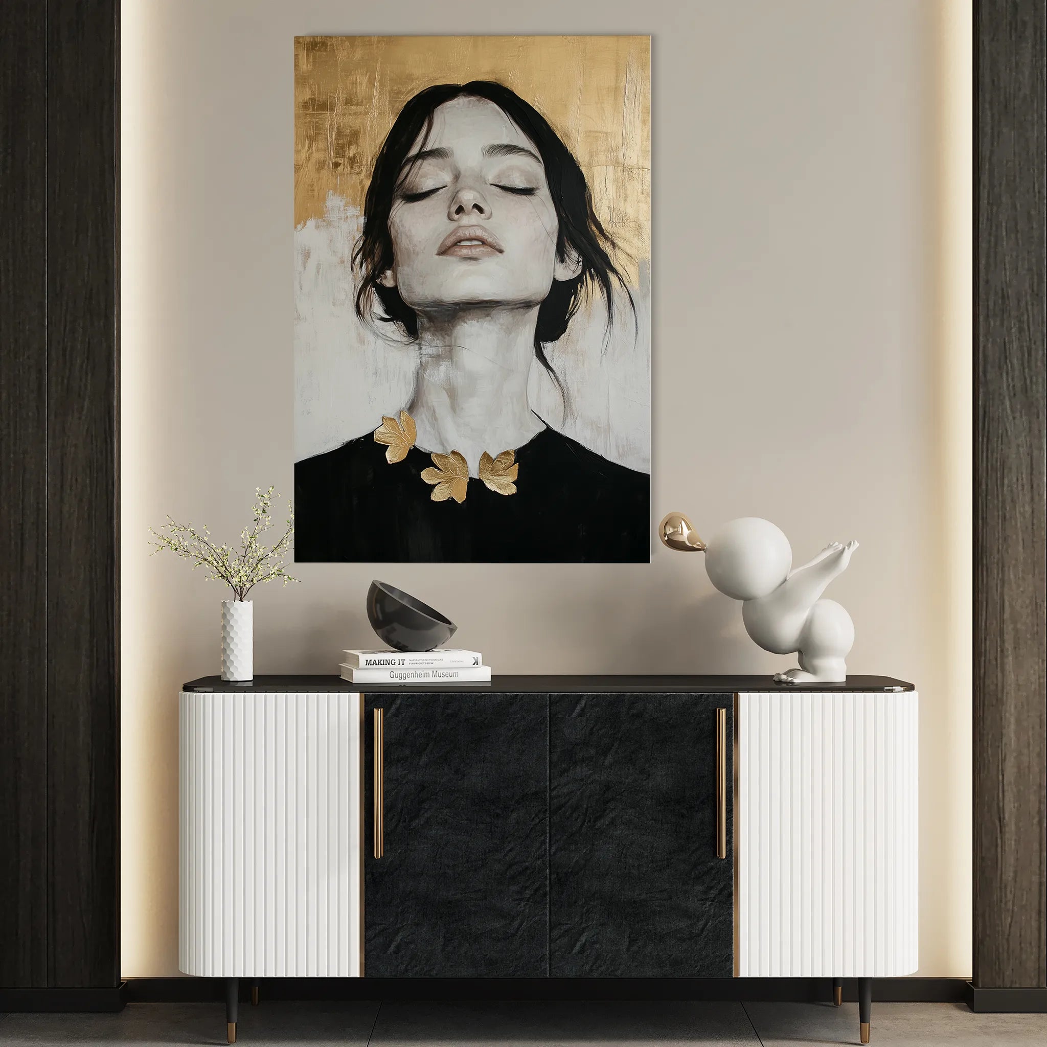 Portrait 112 Canvas Art 60 x 40 cm / Black