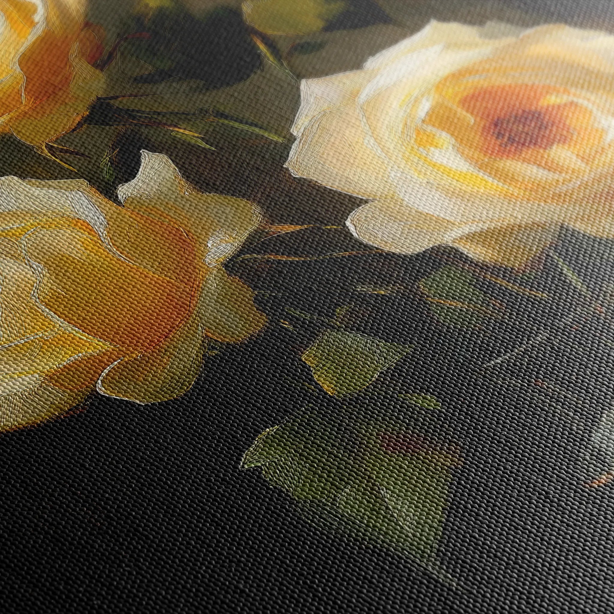 Floral 1120 Canvas Art 60 x 40 cm / Black