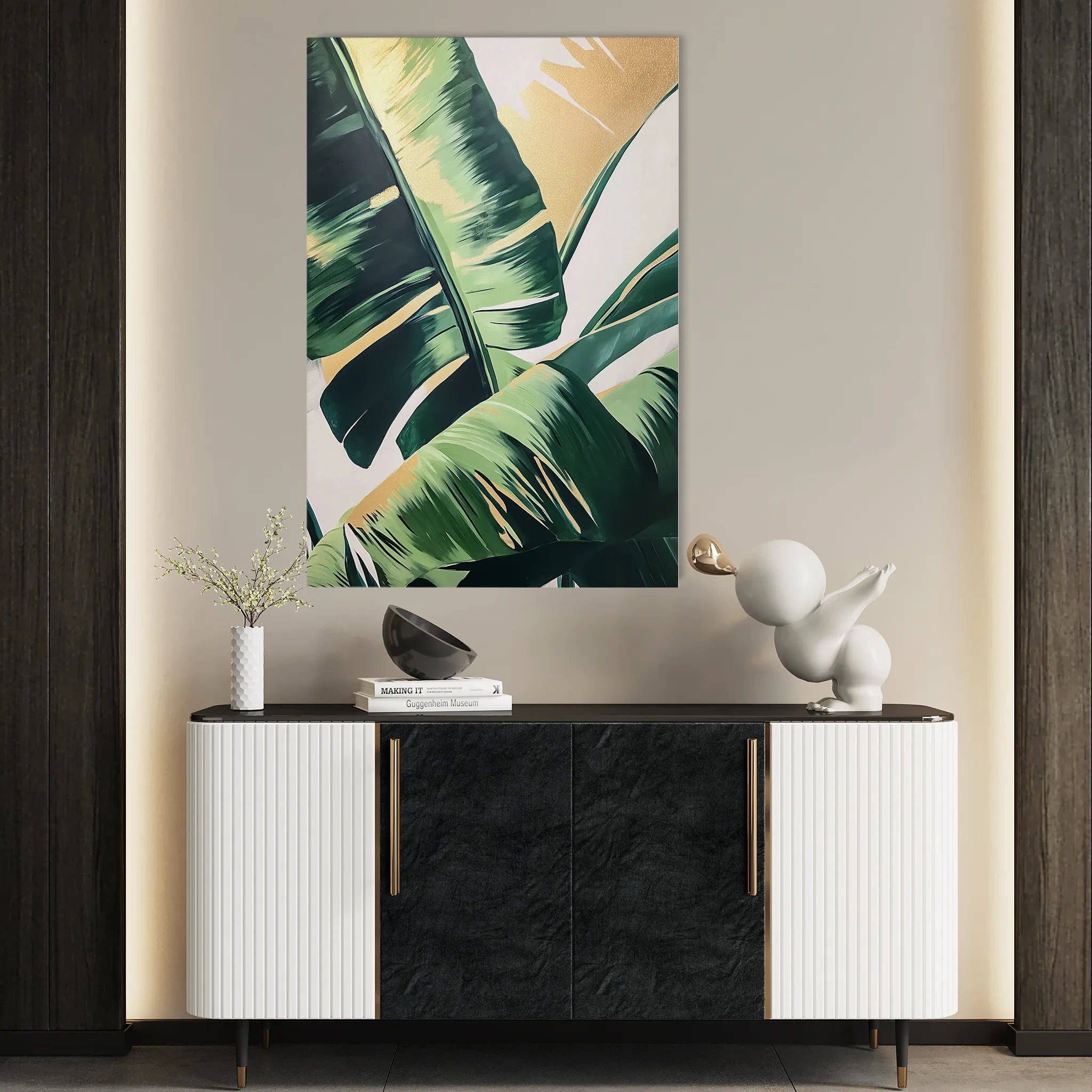 Floral 1121 Canvas Art 60 x 40 cm / Black