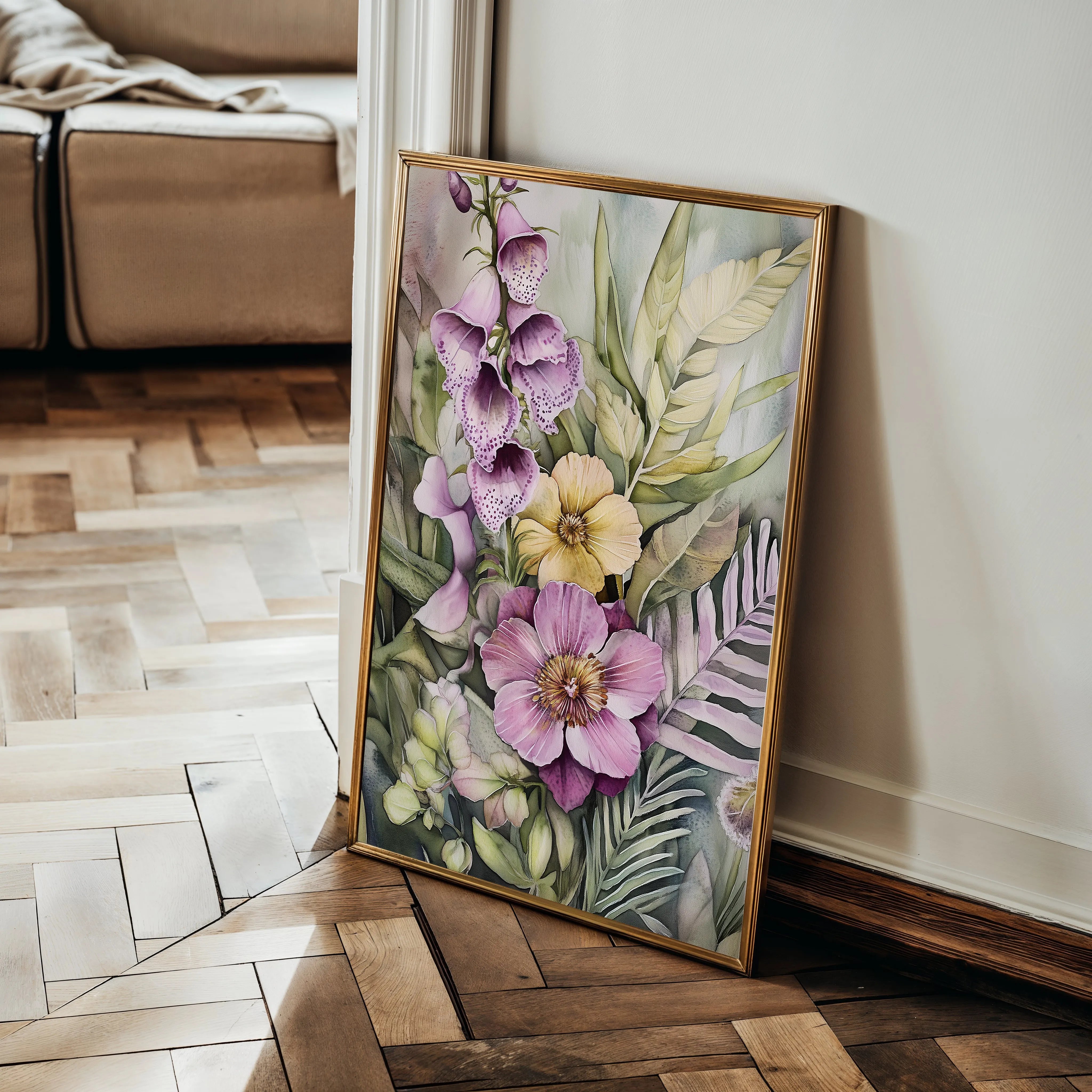 Floral 1122 Canvas Art 60 x 40 cm / Black