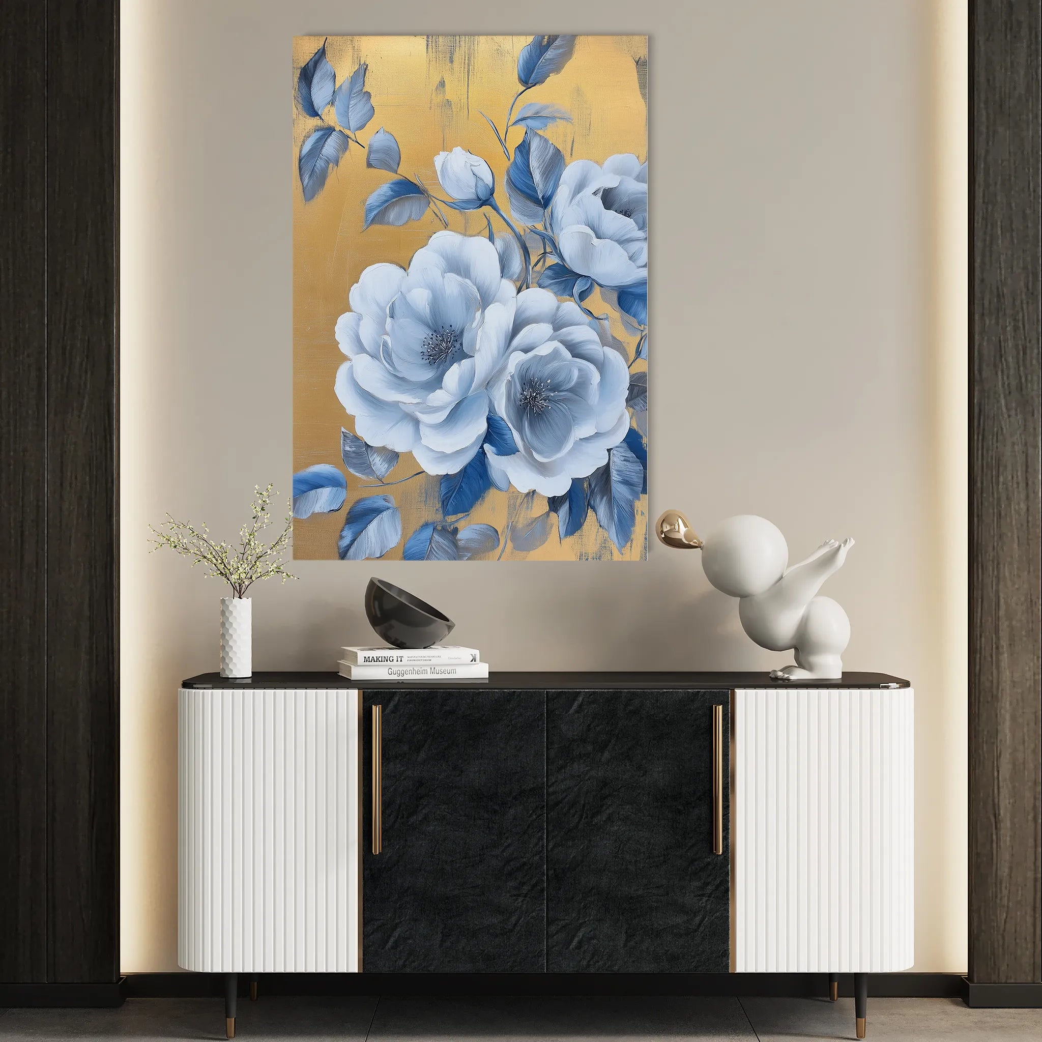 Floral 1123 Canvas Art 60 x 40 cm / Black