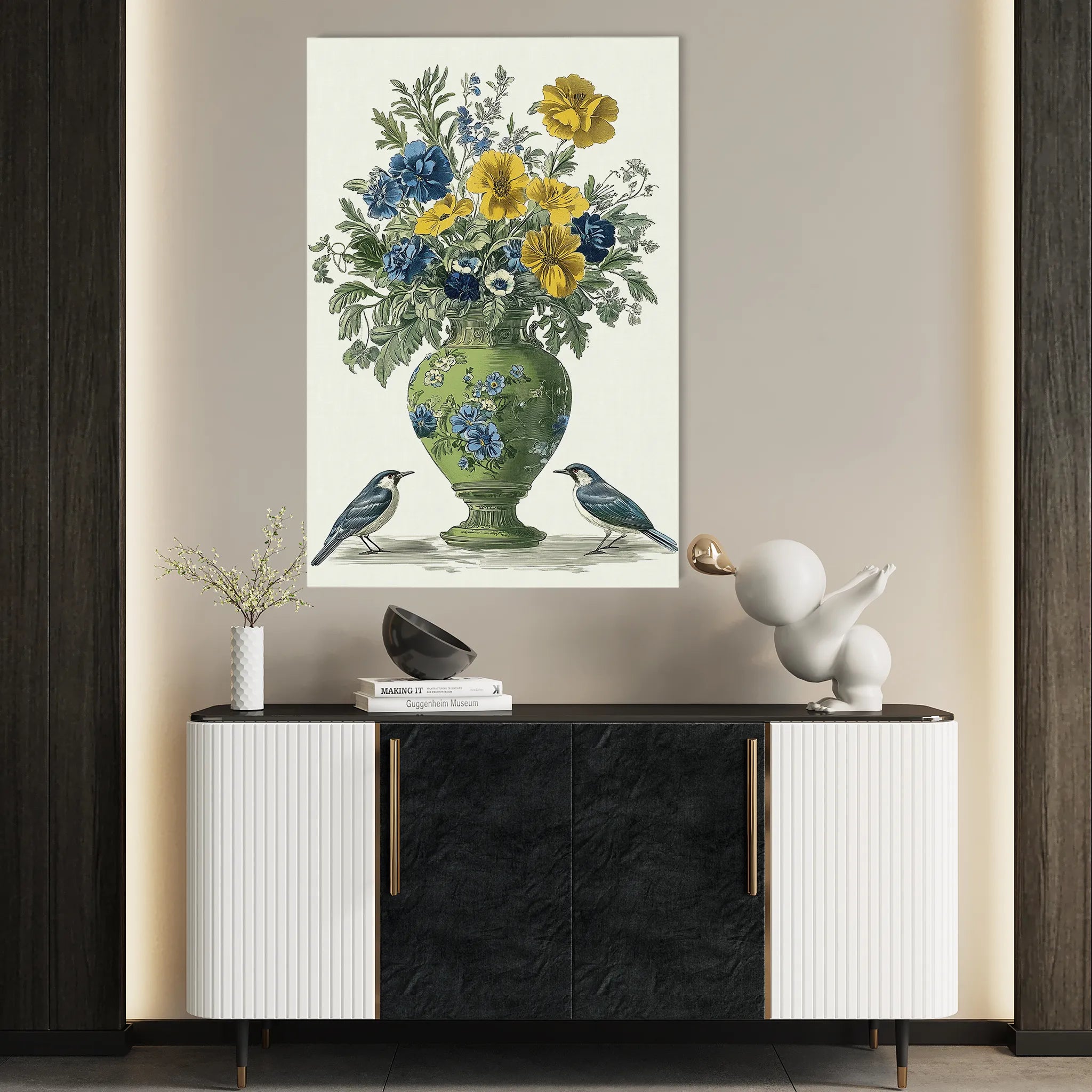Floral 1124 Canvas Art 60 x 40 cm / Black