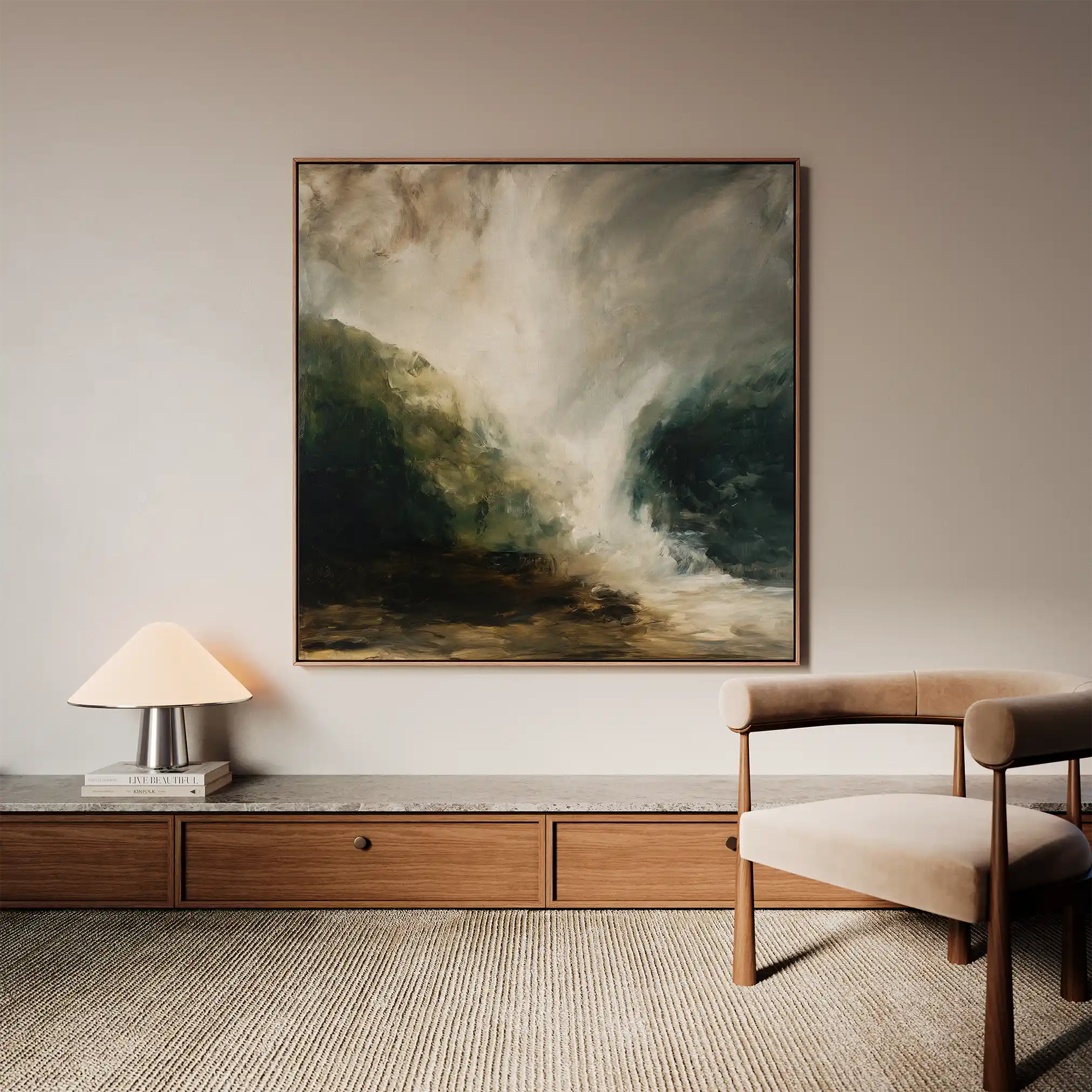 Abstract 1125 Canvas Art 60 x 60 cm / Black