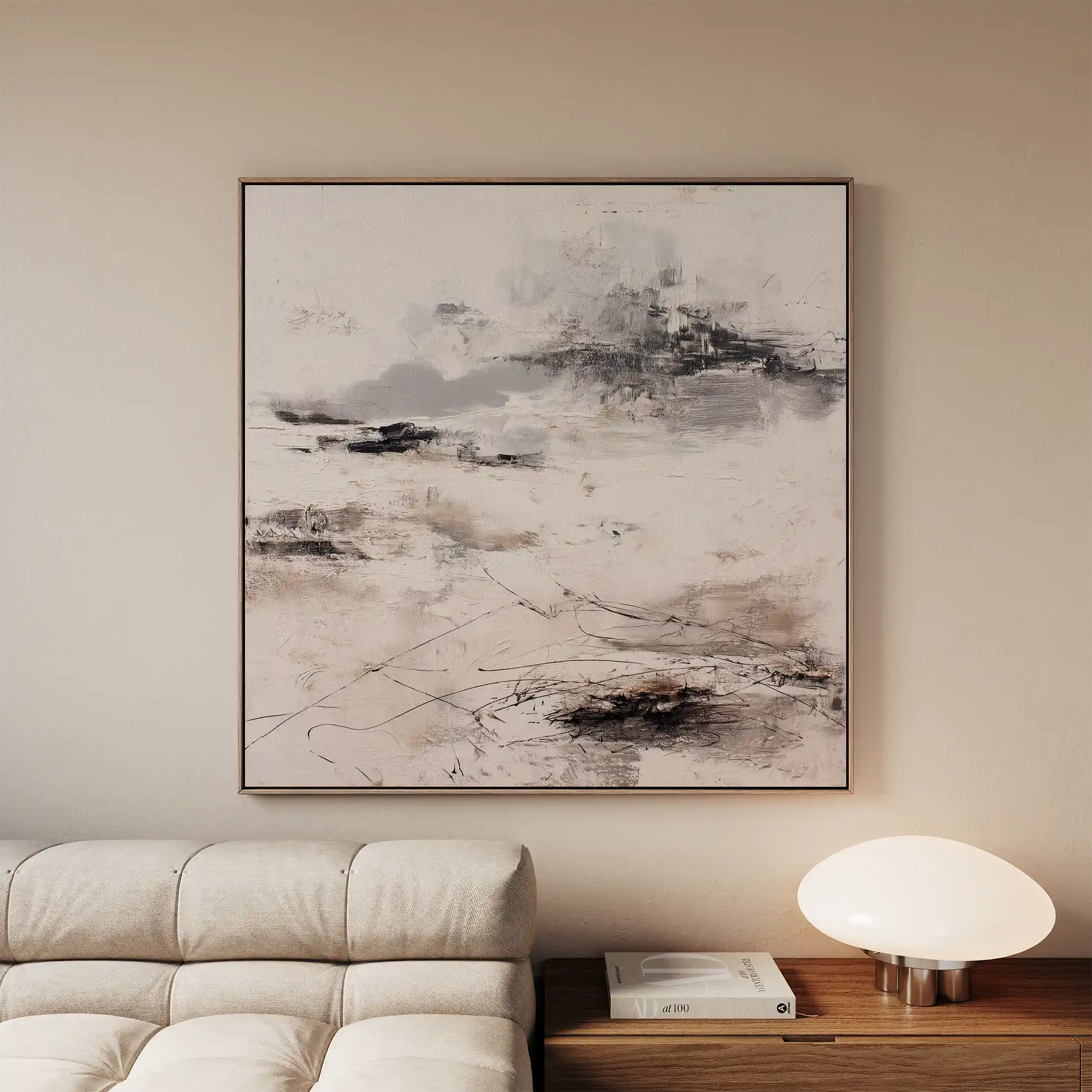 Abstract 1126 Canvas Art 60 x 60 cm / Black