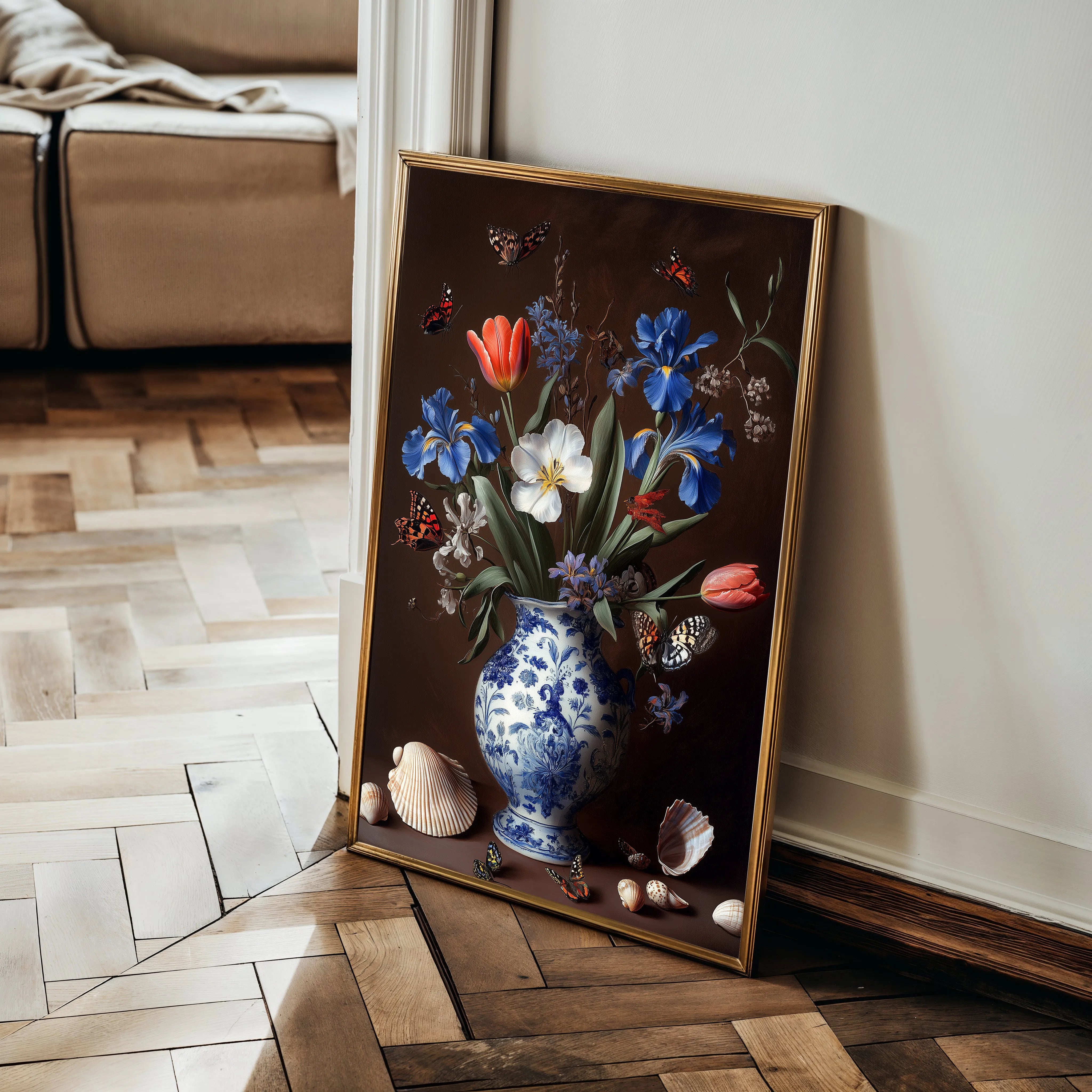 Floral 1127 Canvas Art 60 x 40 cm / Black