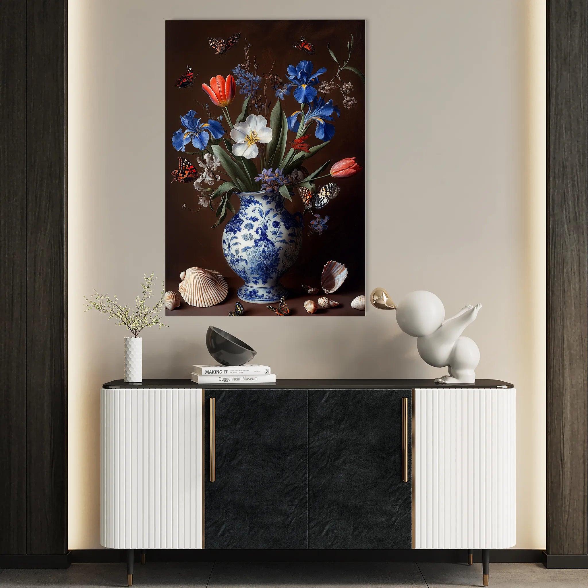 Floral 1127 Canvas Art 60 x 40 cm / Black