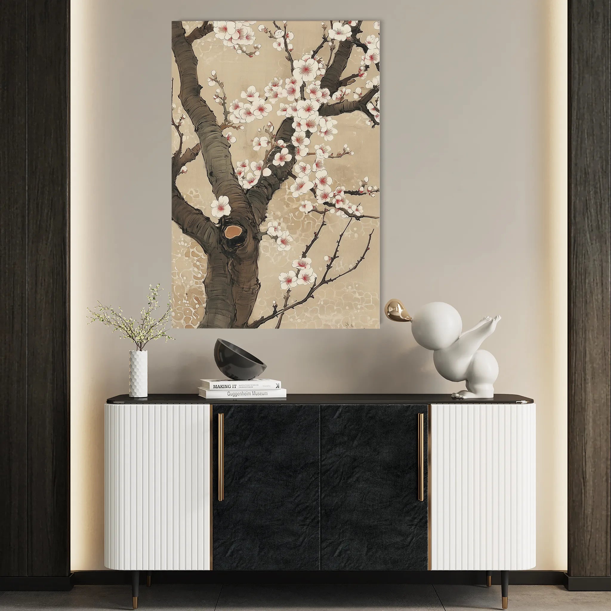 Floral 1128 Canvas Art 60 x 40 cm / Black