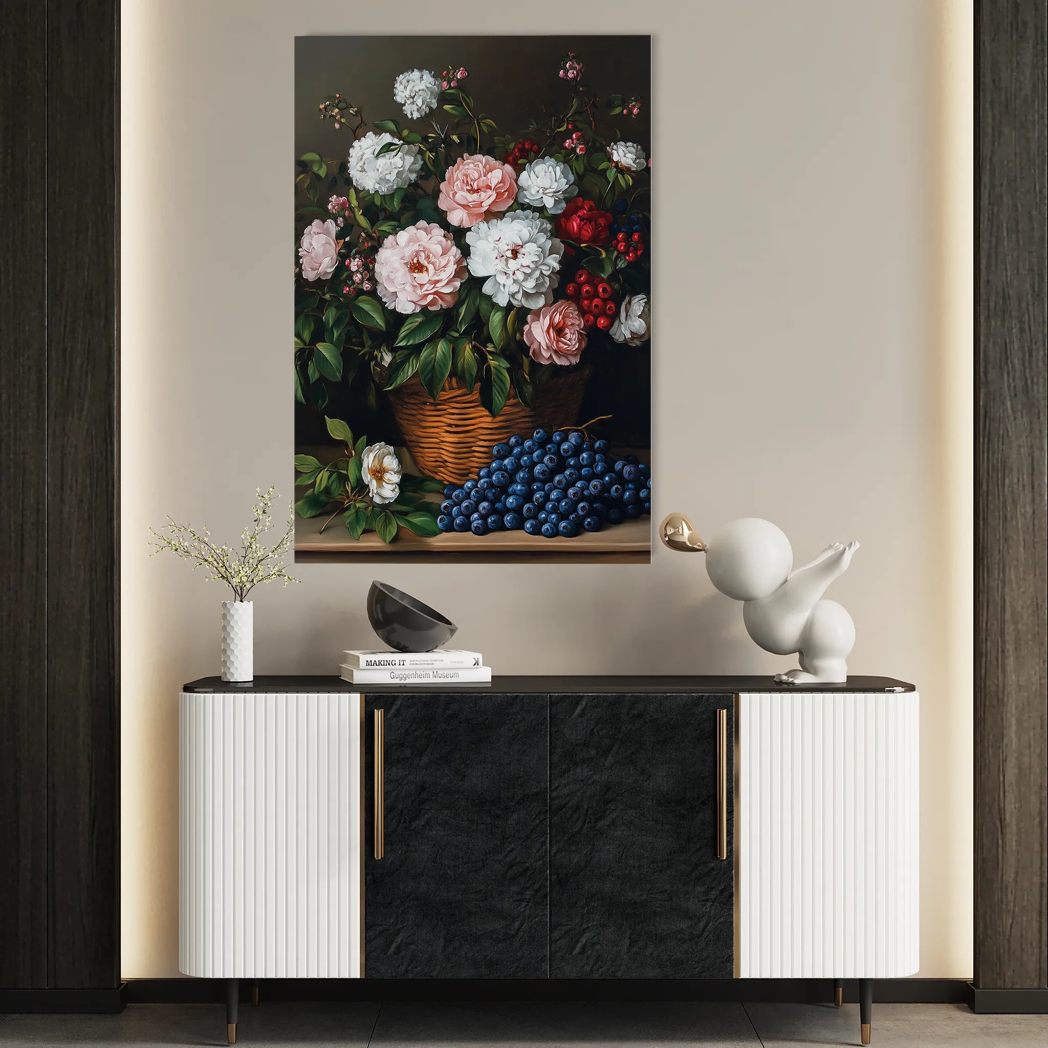 Floral 1129 Canvas Art 60 x 40 cm / Black