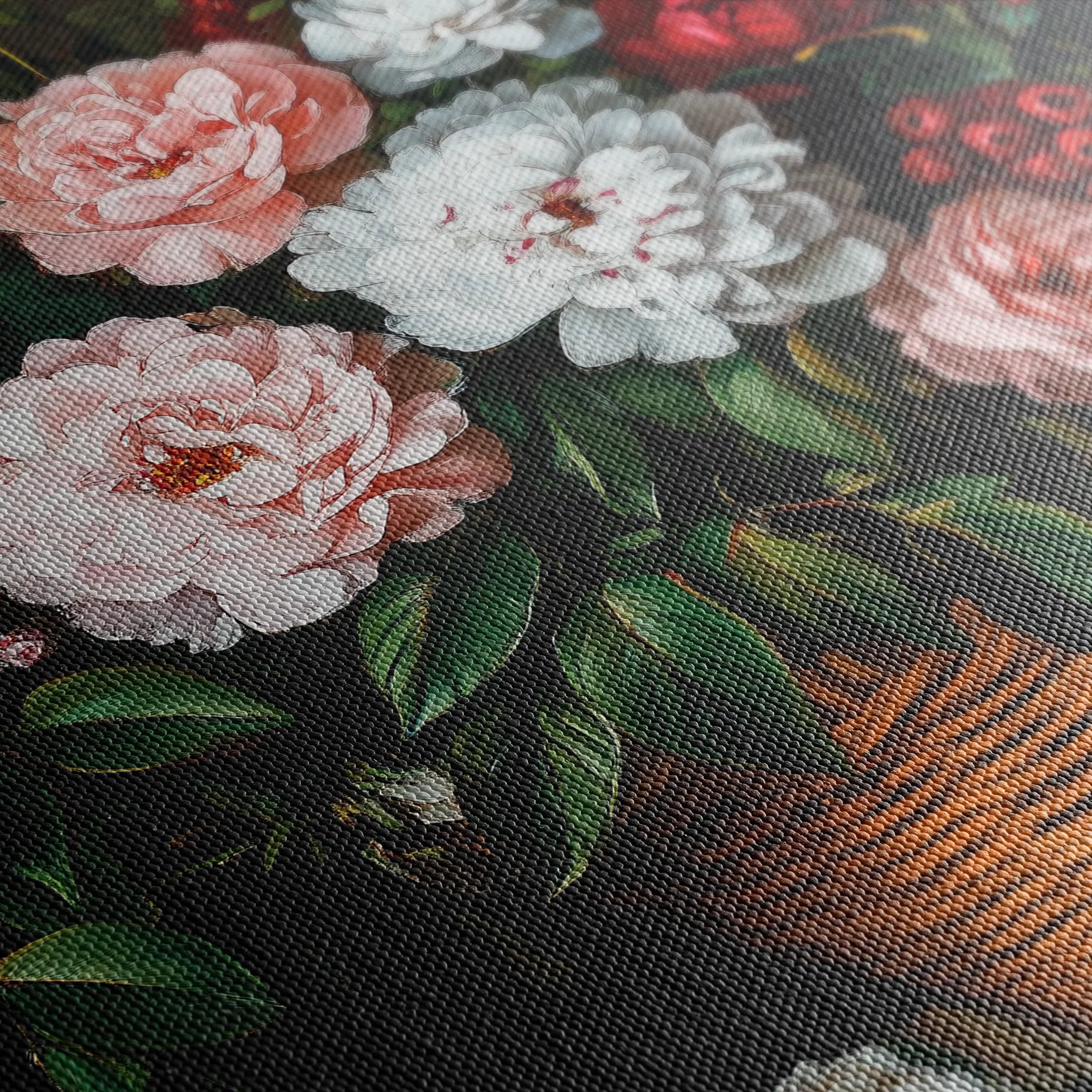 Floral 1129 Canvas Art 60 x 40 cm / Black