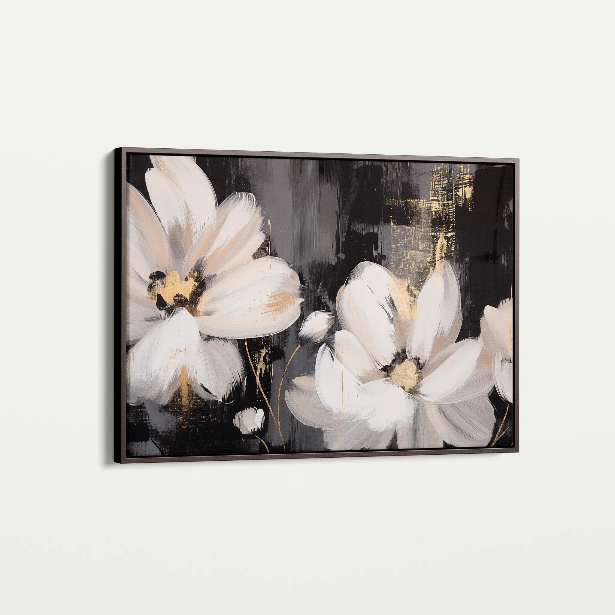 Floral 113 Canvas Art 60 x 40 cm / Black