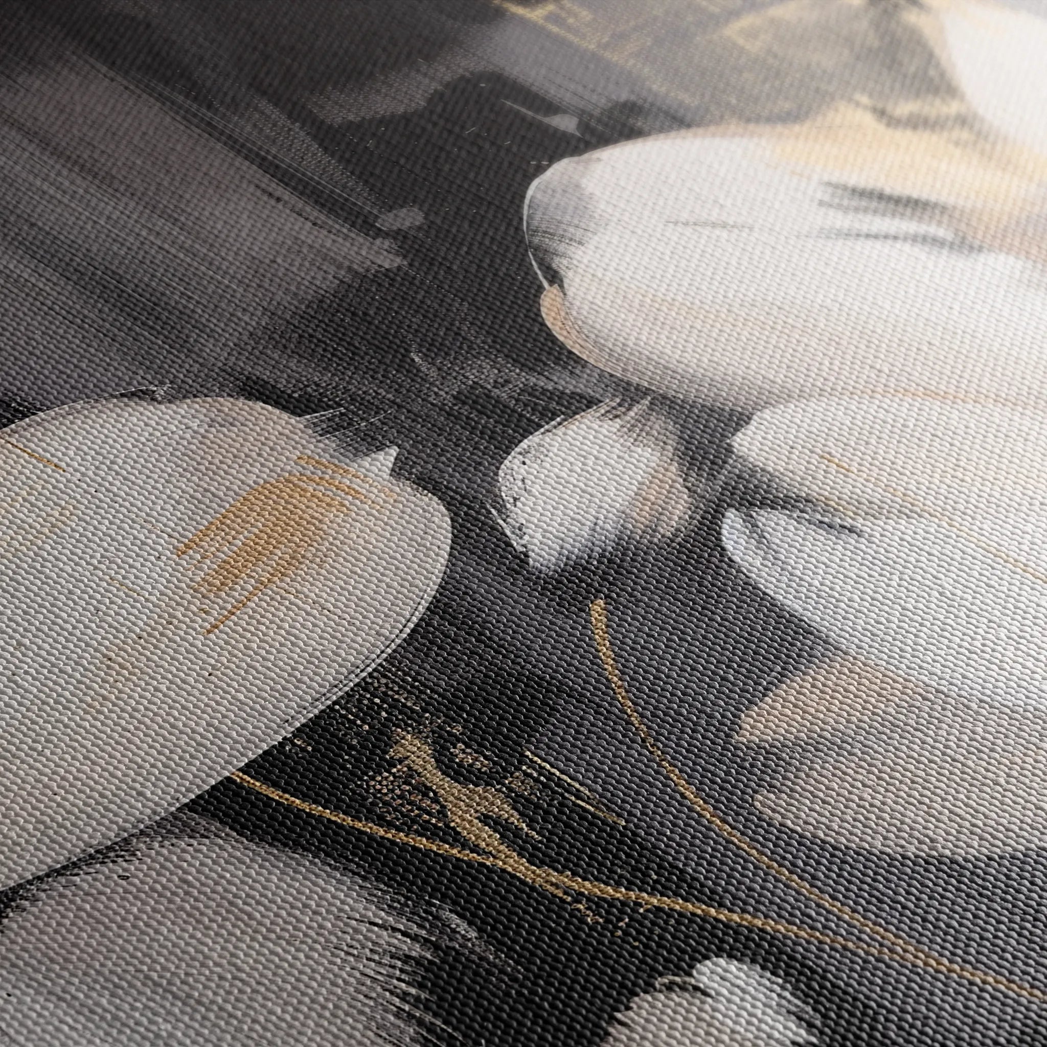 Floral 113 Canvas Art 60 x 40 cm / Black