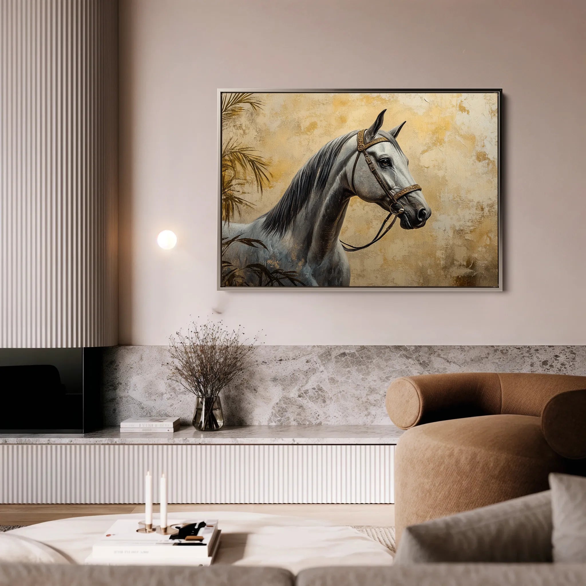 Horses 113 Canvas Art 60 x 40 cm / Black