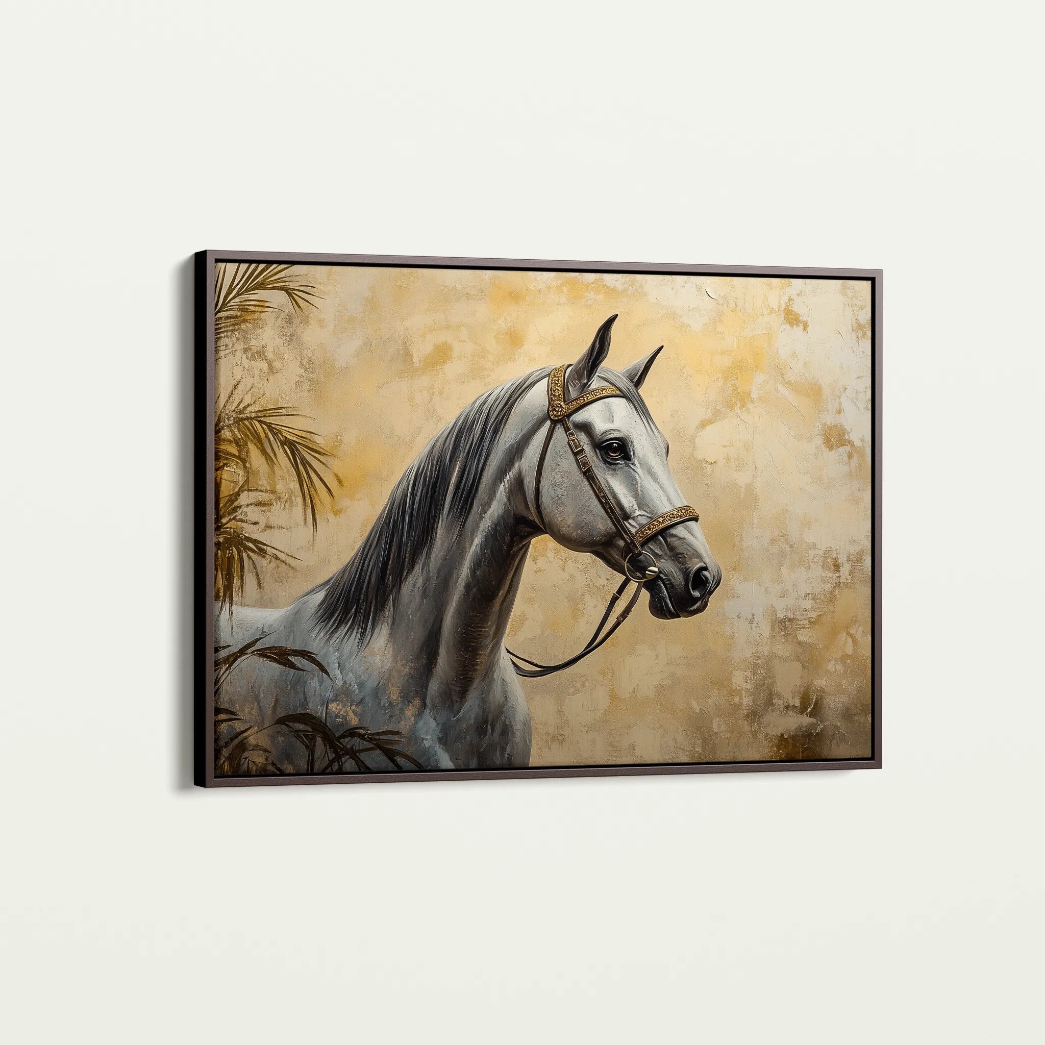 Horses 113 Canvas Art 60 x 40 cm / Black