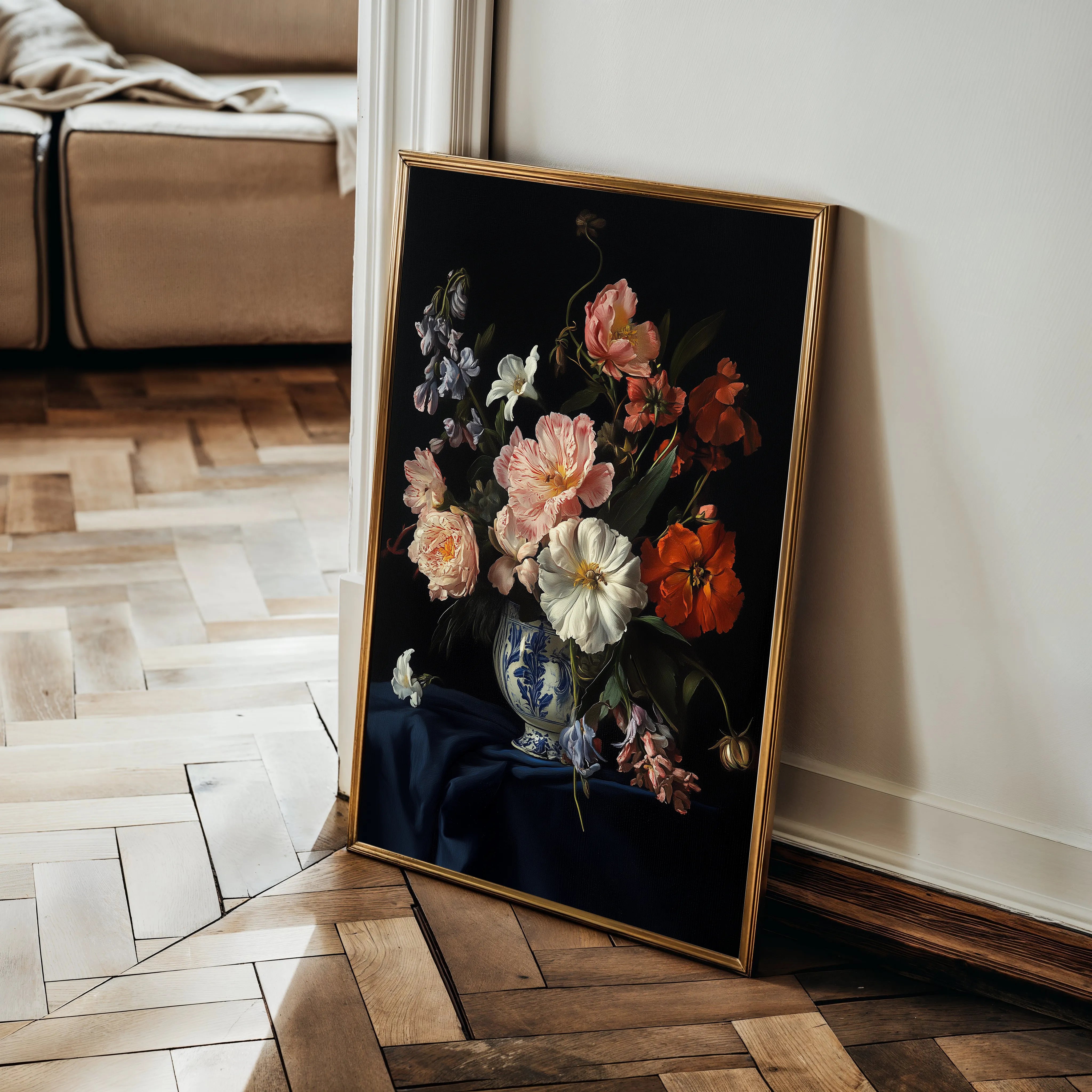 Floral 1131 Canvas Art 60 x 40 cm / Black