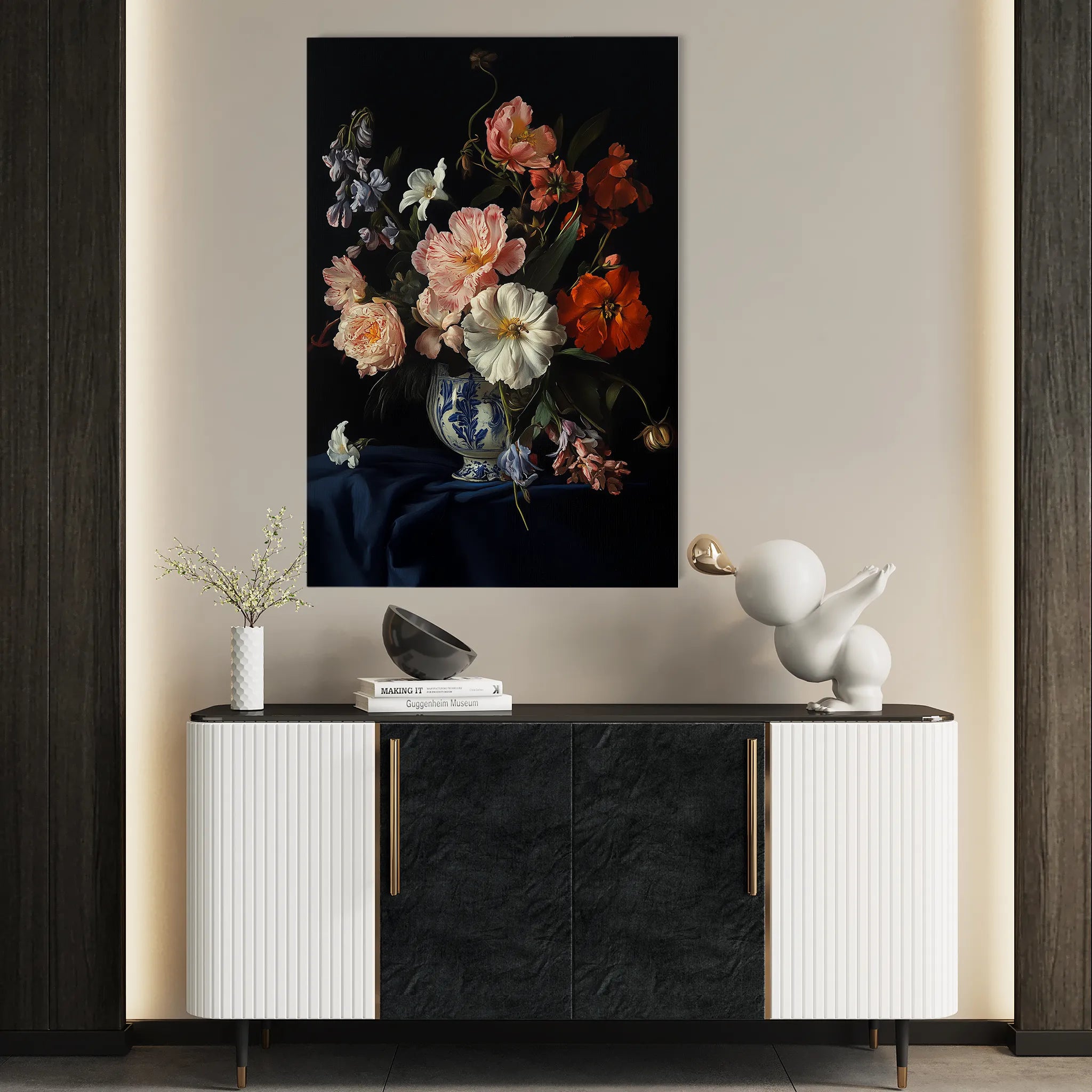 Floral 1131 Canvas Art 60 x 40 cm / Black
