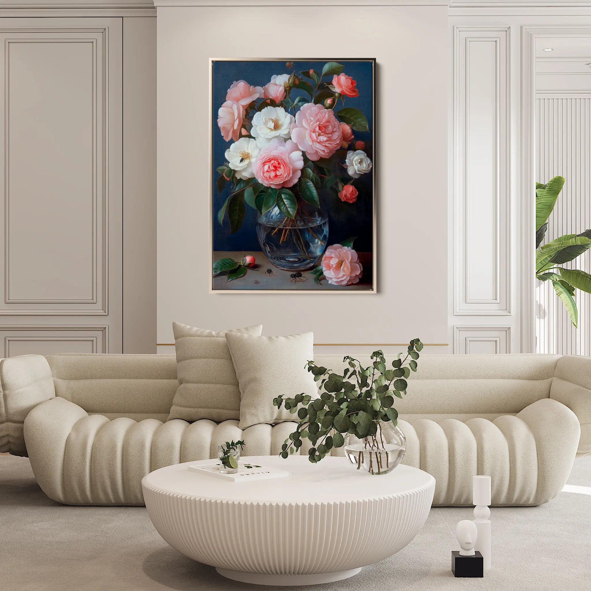Floral 1132 Canvas Art 60 x 40 cm / Black