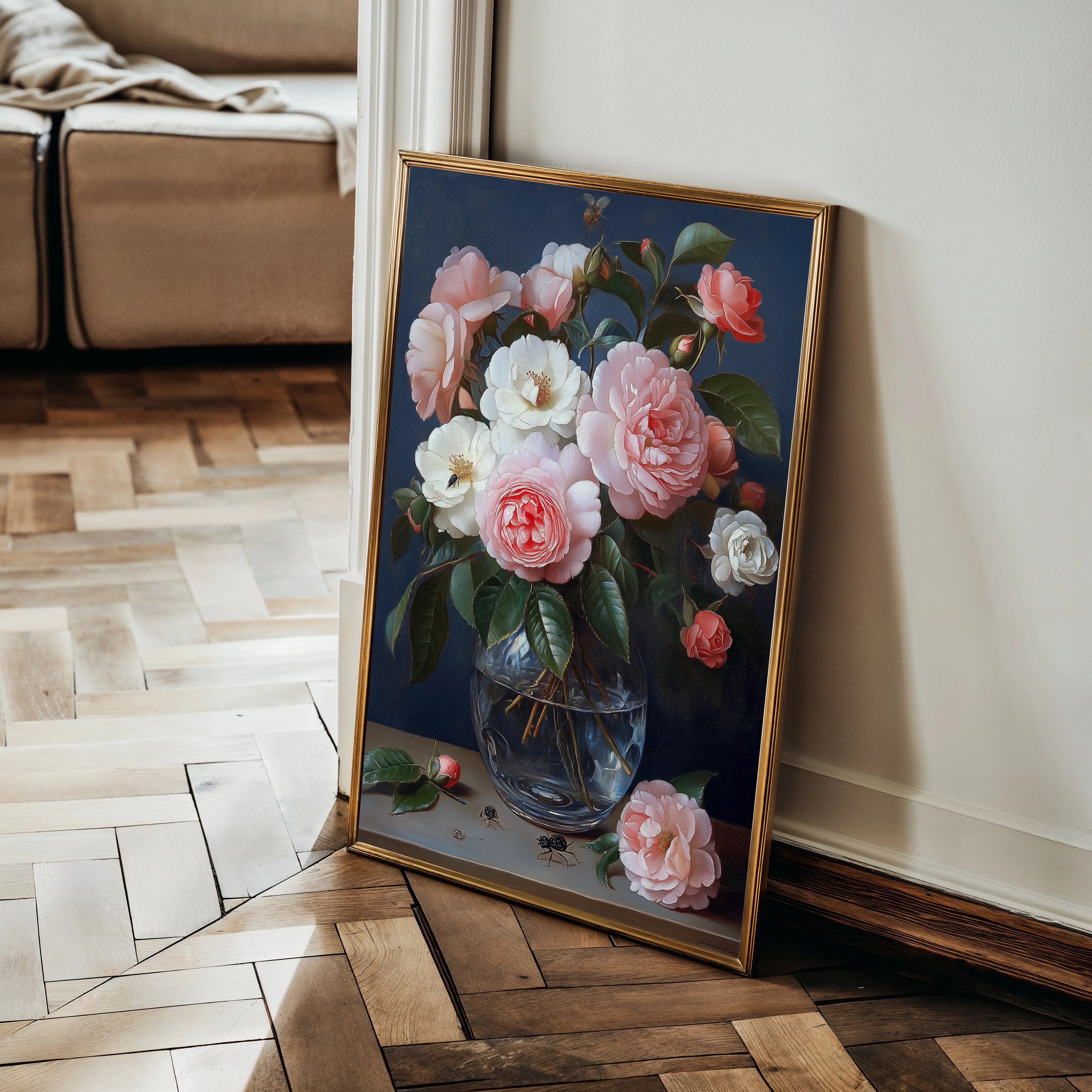 Floral 1132 Canvas Art 60 x 40 cm / Black